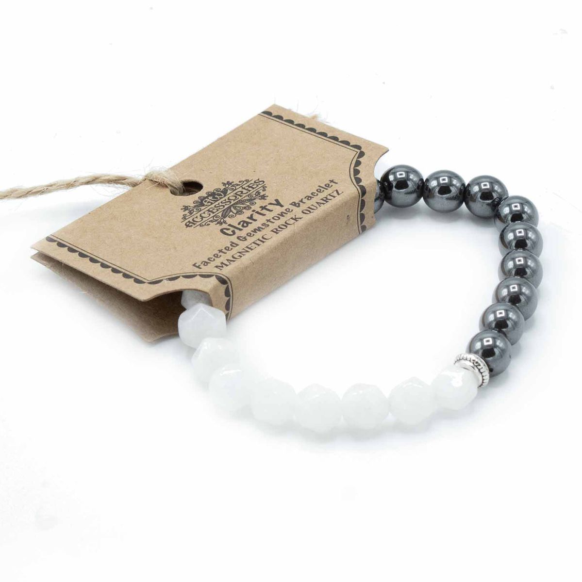 Faceted Magnetic Gemstone Bracelet – Rock Quartz