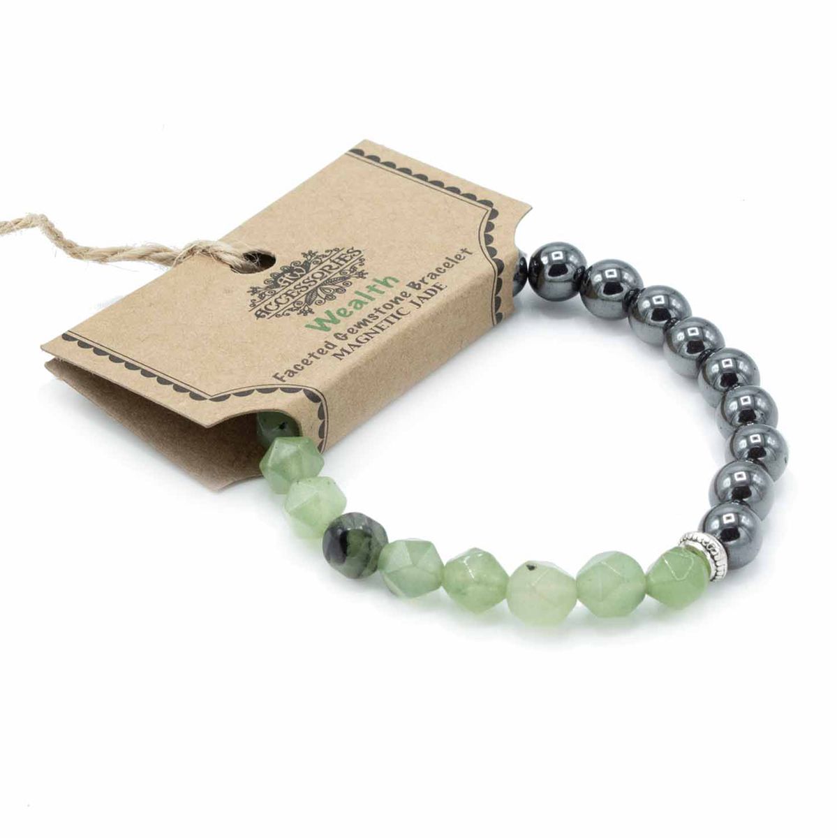 Faceted Magnetic Gemstone Bracelet – Jade