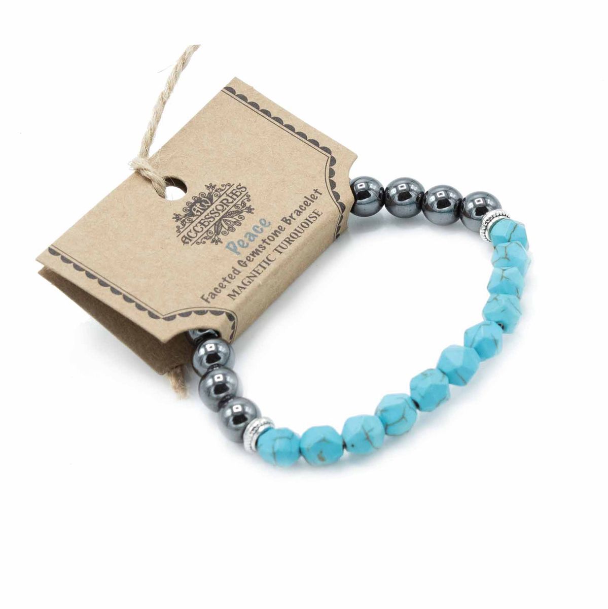 Faceted Magnetic Gemstone Bracelet – Turquoise