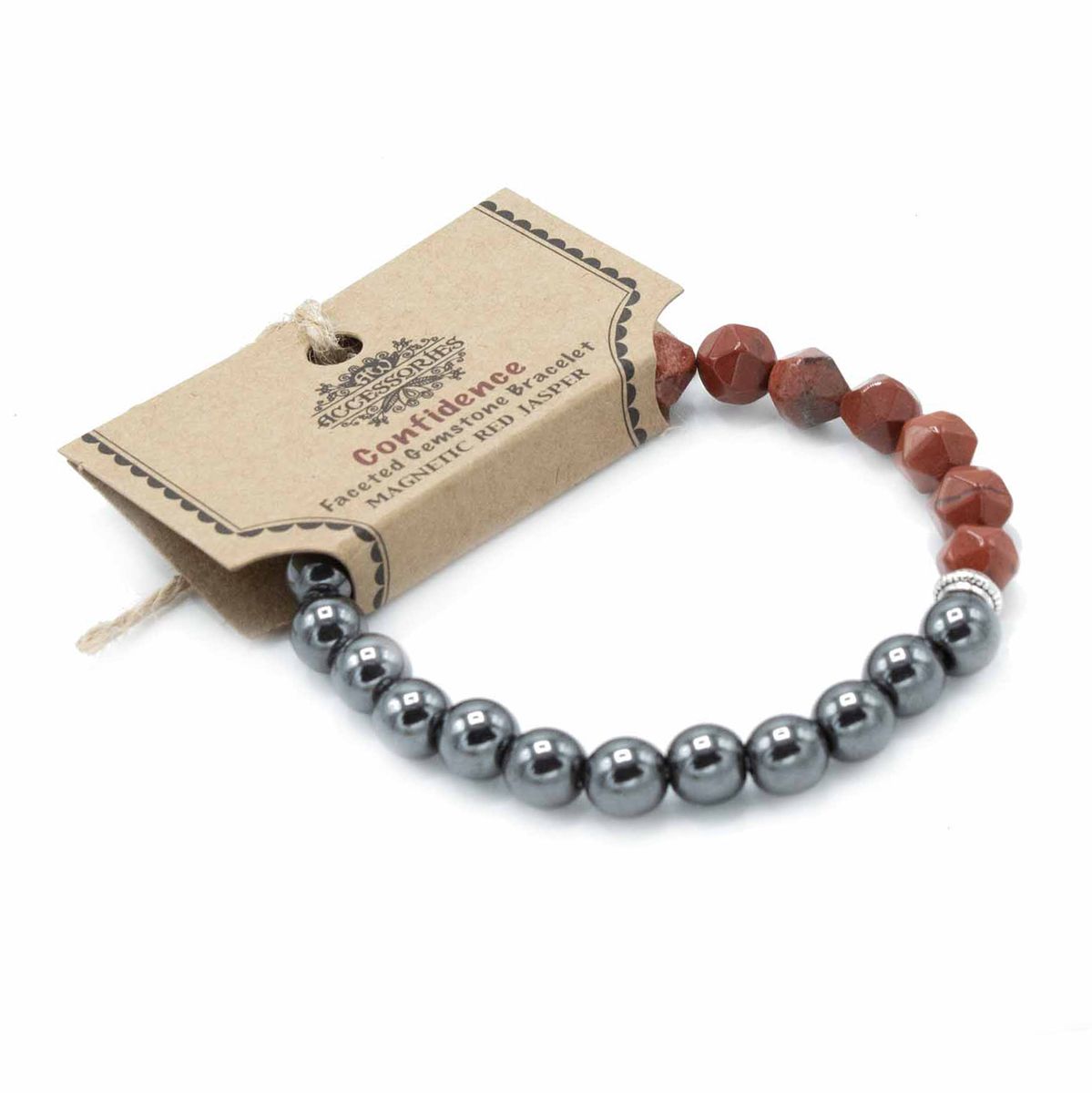 Faceted Magnetic Gemstone Bracelet – Red Jasper