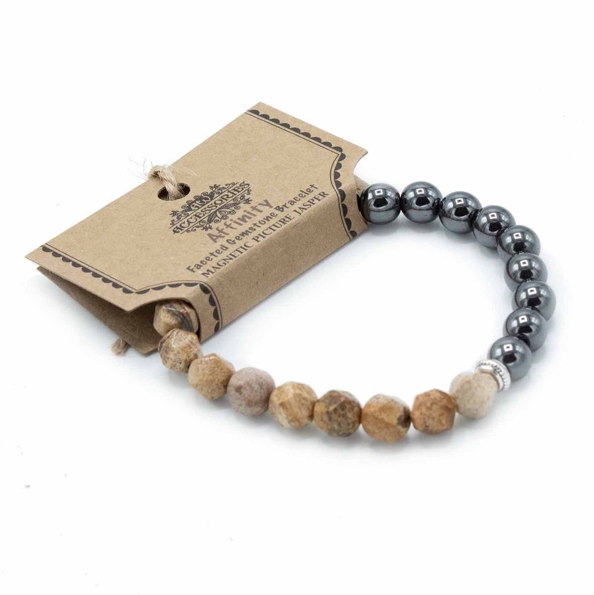 Faceted Magnetic Gemstone Bracelet – Picture Jasper