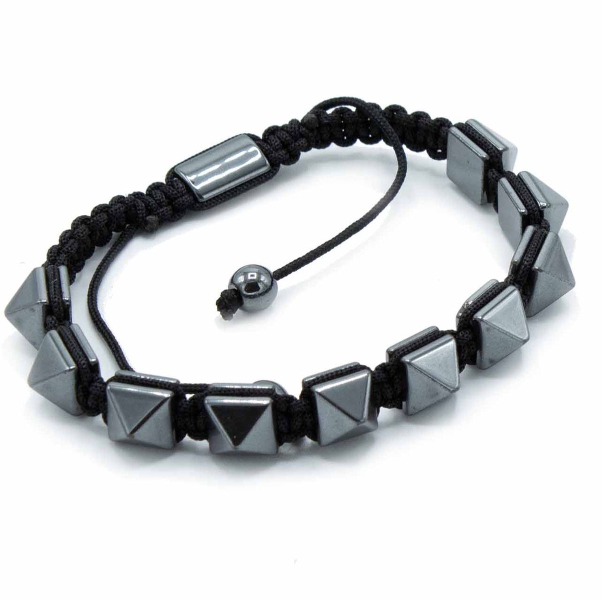 Magnetic Hematite Shamballa Bracelet – Spiky Pyramids
