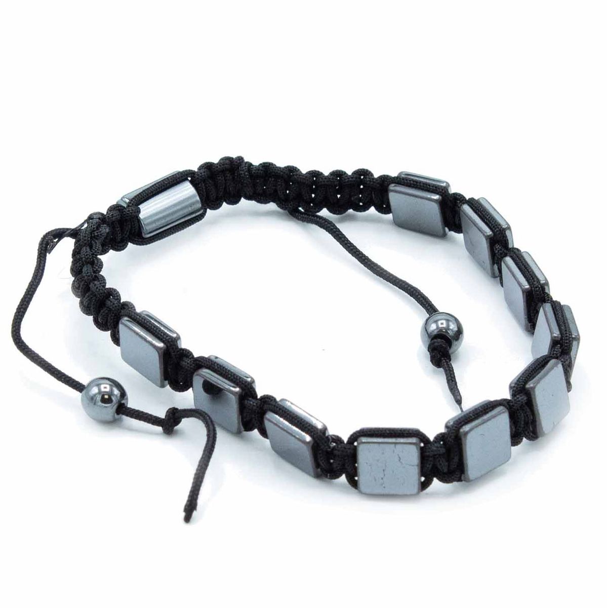 Magnetic Hematite Shamballa Bracelet – Flat Cubes