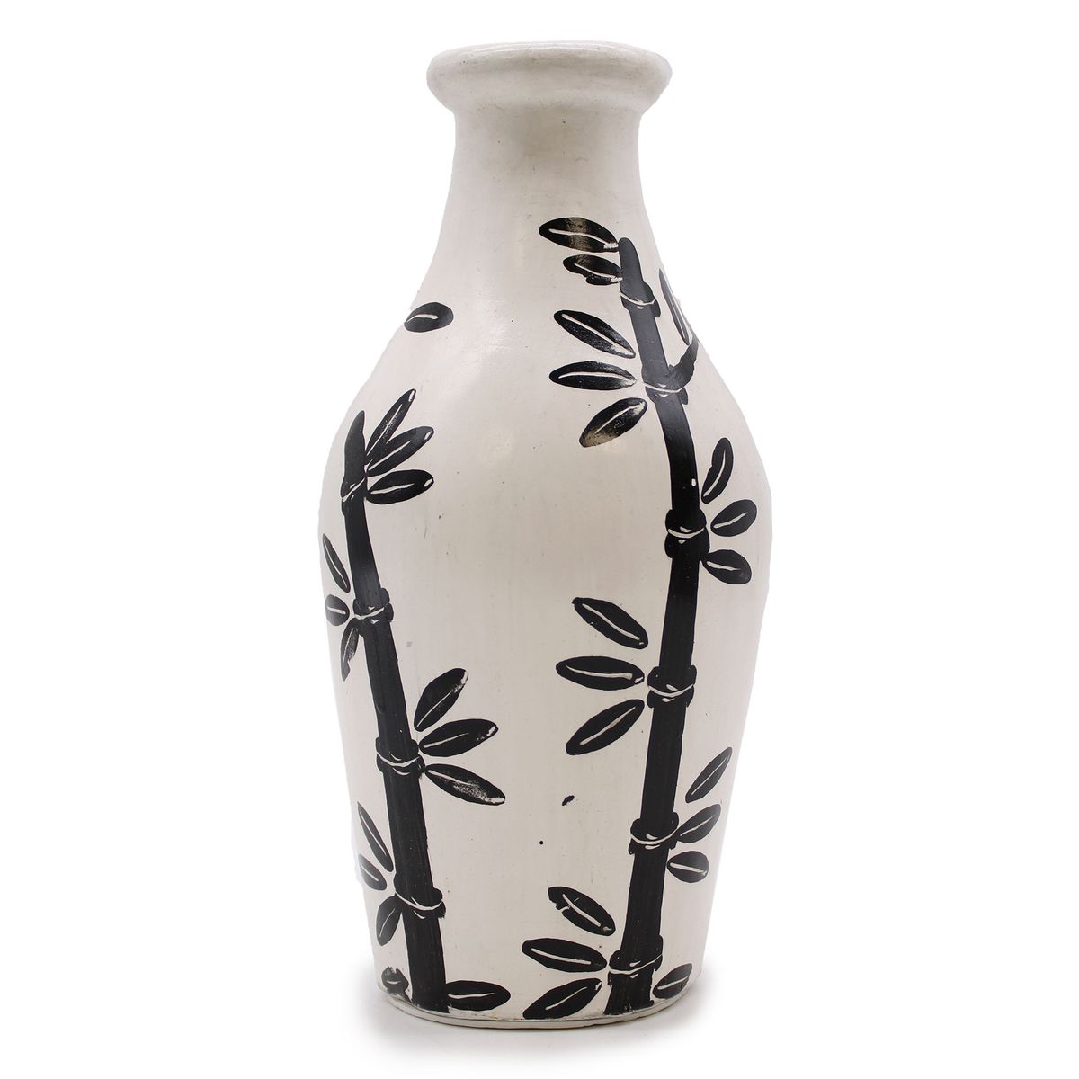 Bamboo Motif Terracotta Vase – Shaped, Natural
