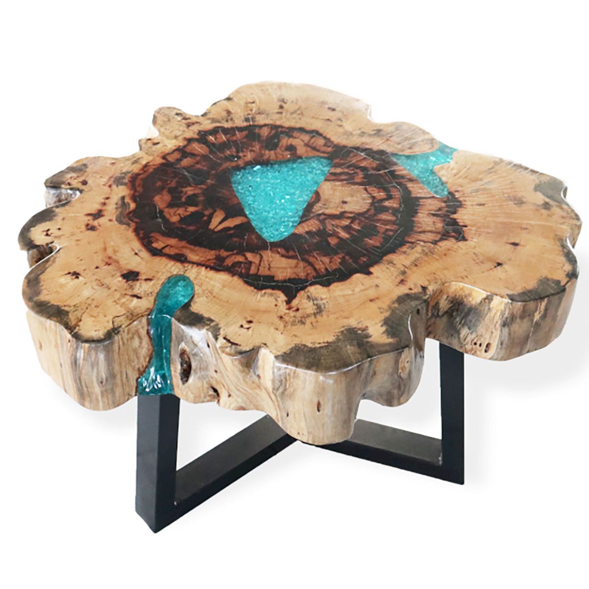 Tamarind and Resin Coffee Table – Aqua