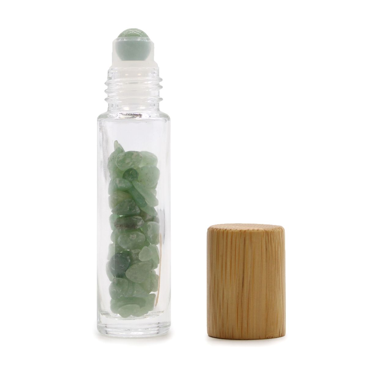 Gemstone Essential Oil Roller Bottle – Aventurine, Wooden Cap
