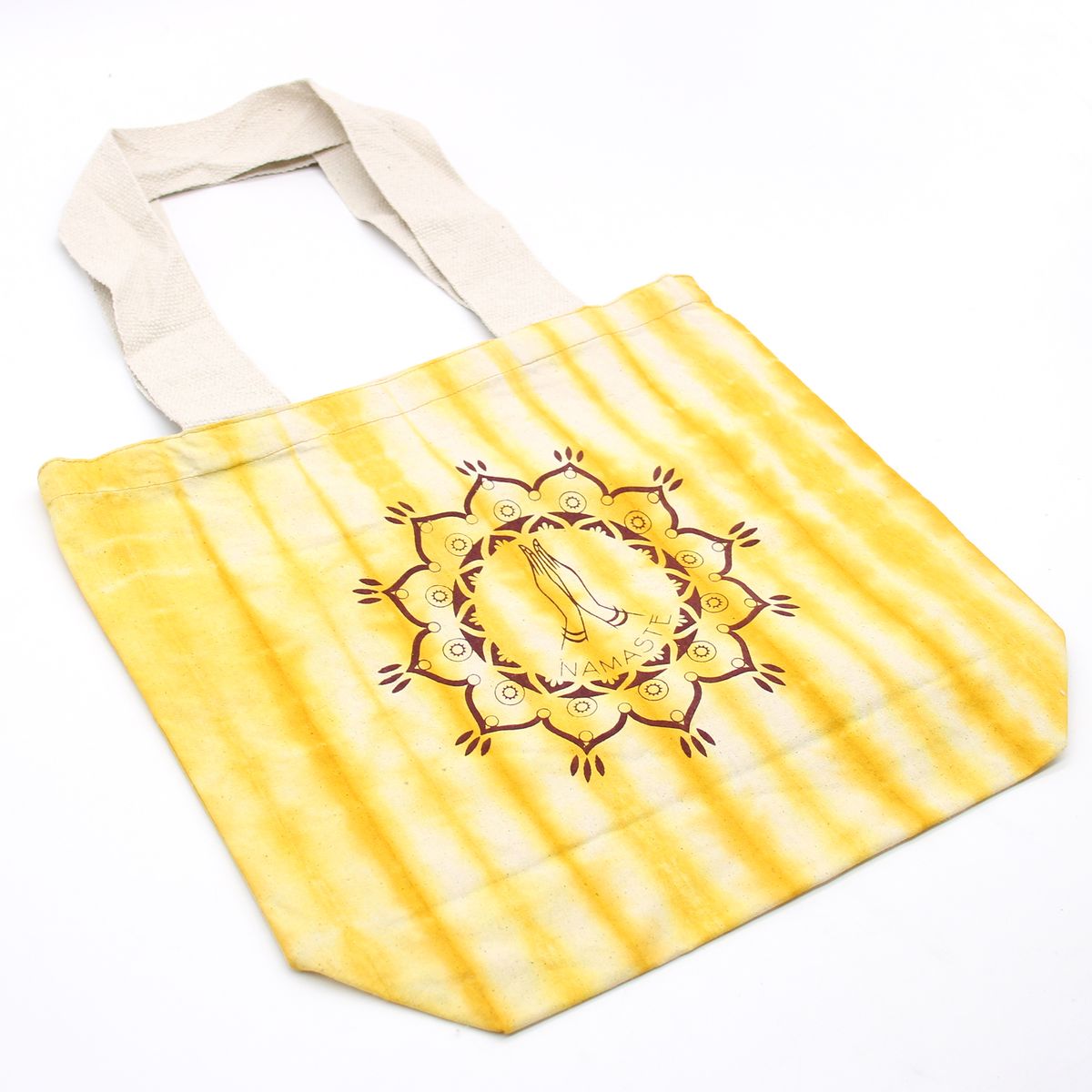 Tie-Dye Cotton Bag – Namaste Hands, Yellow