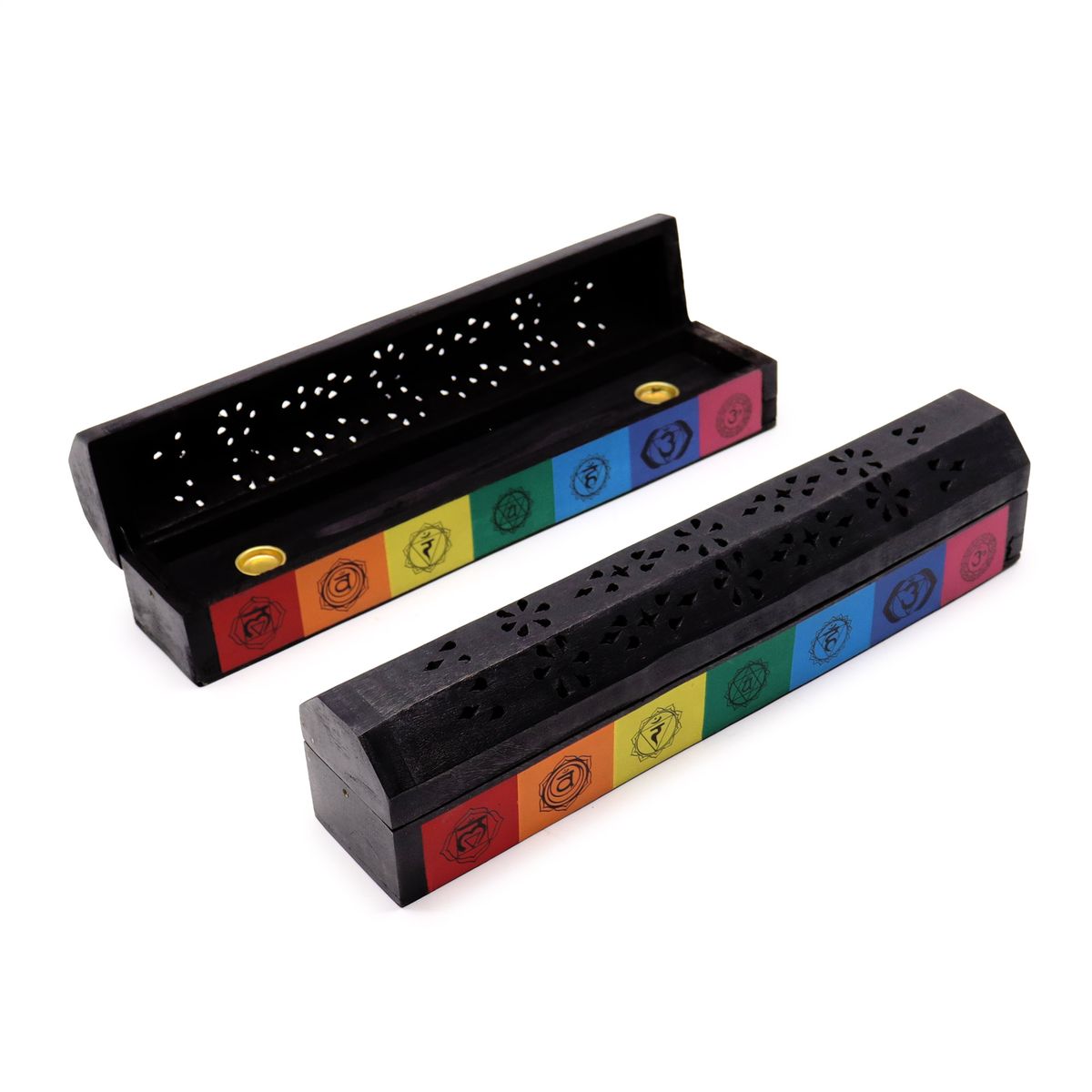 7 Chakra Mango Wood Incense Smoke Box