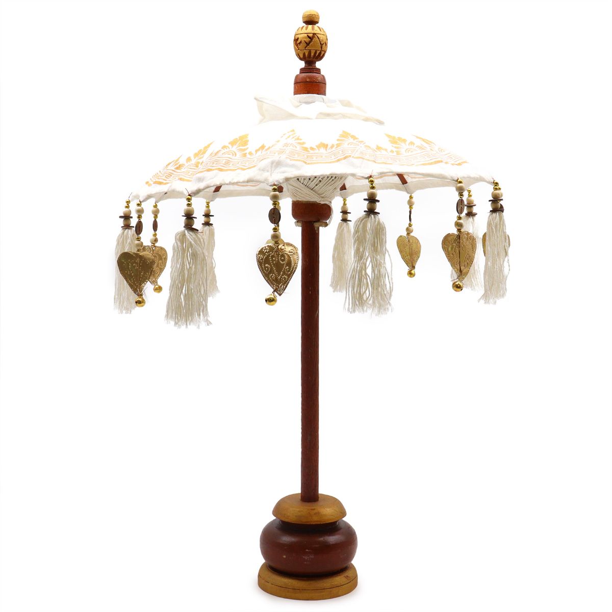 Bali Decorative Parasol – Canvas, Gold Decor, 40cm
