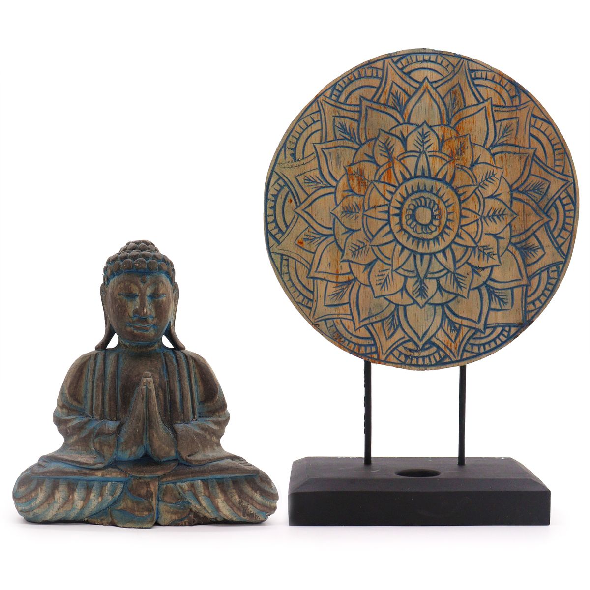 Buddha Feng Shui Set – Flower Mandala, Blue
