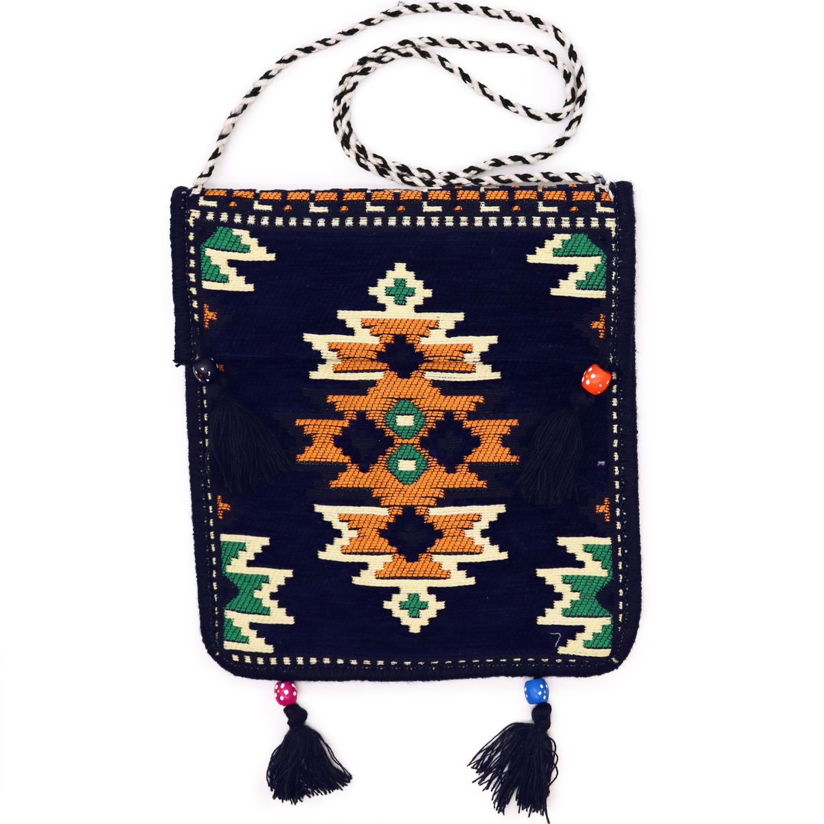 Kilim Messenger Festival Bag – Dark Navy