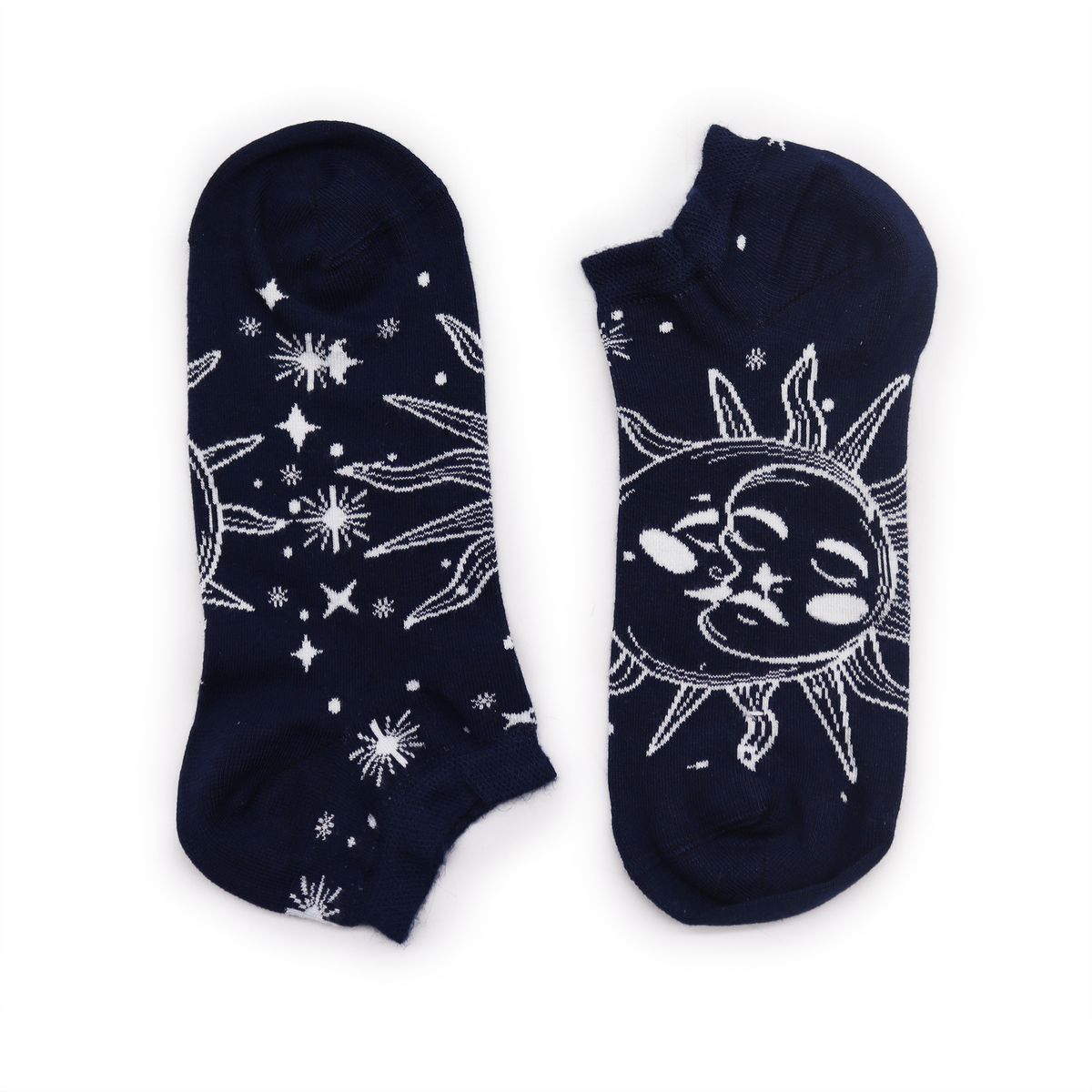 Hop Hare Low Bamboo Socks – Sun & Moon, S/M (3.5–6.5)