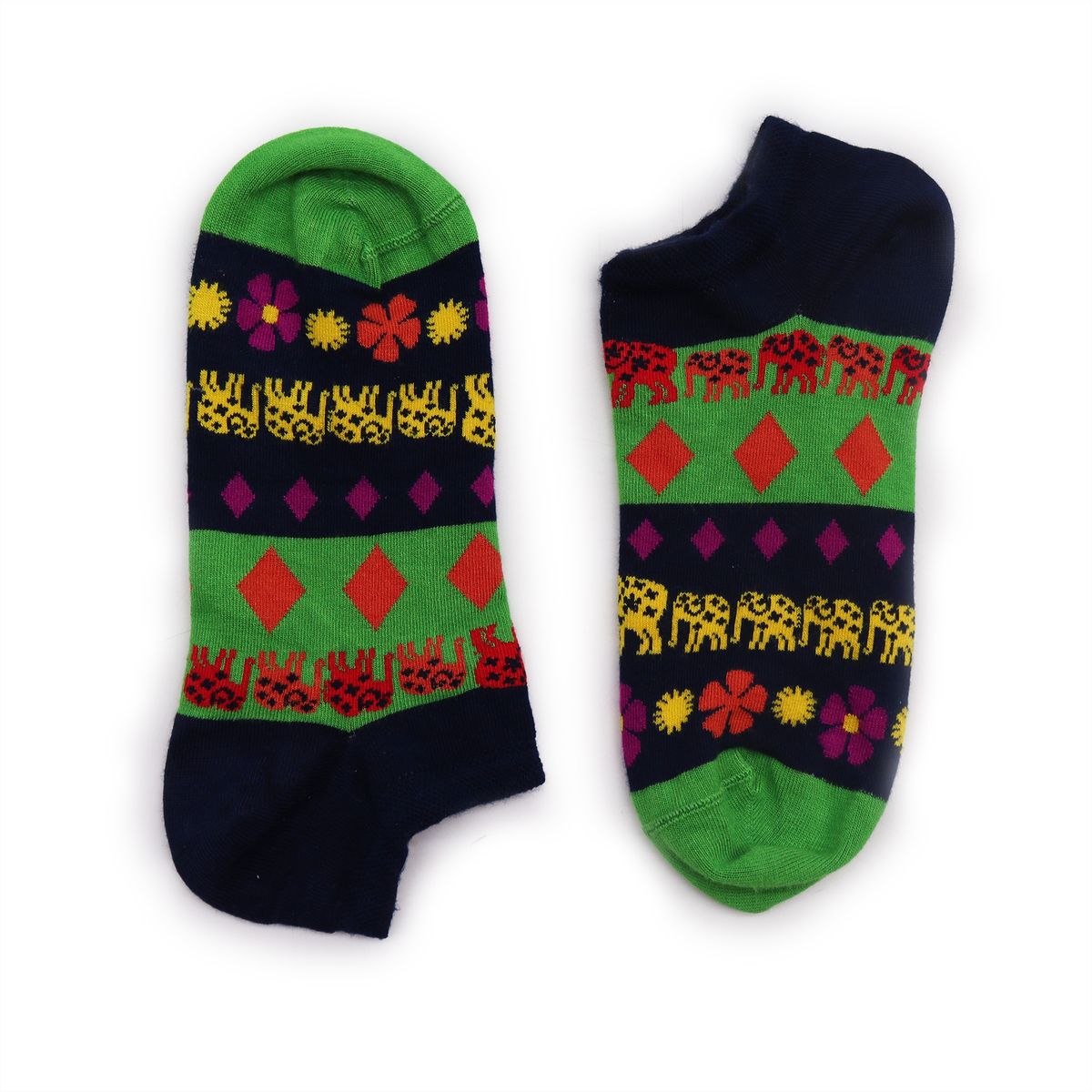 Hop Hare Low Bamboo Socks – Lucky Elephant, S/M (3.5–6.5)