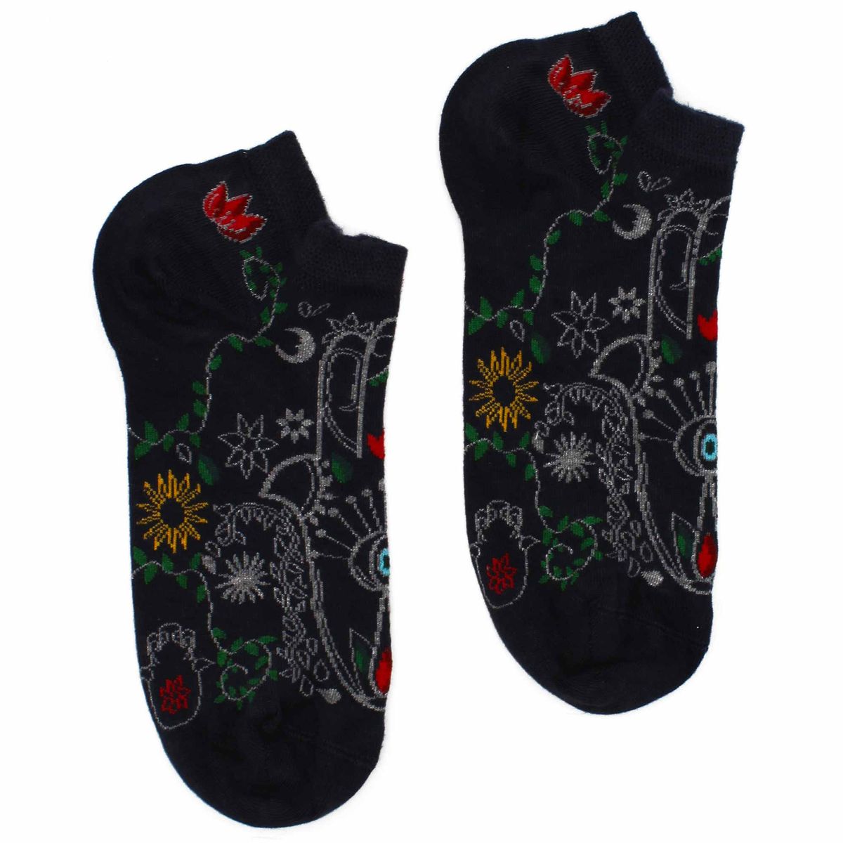 Hop Hare Low Bamboo Socks – Hamsa, S/M (3.5–6.5)