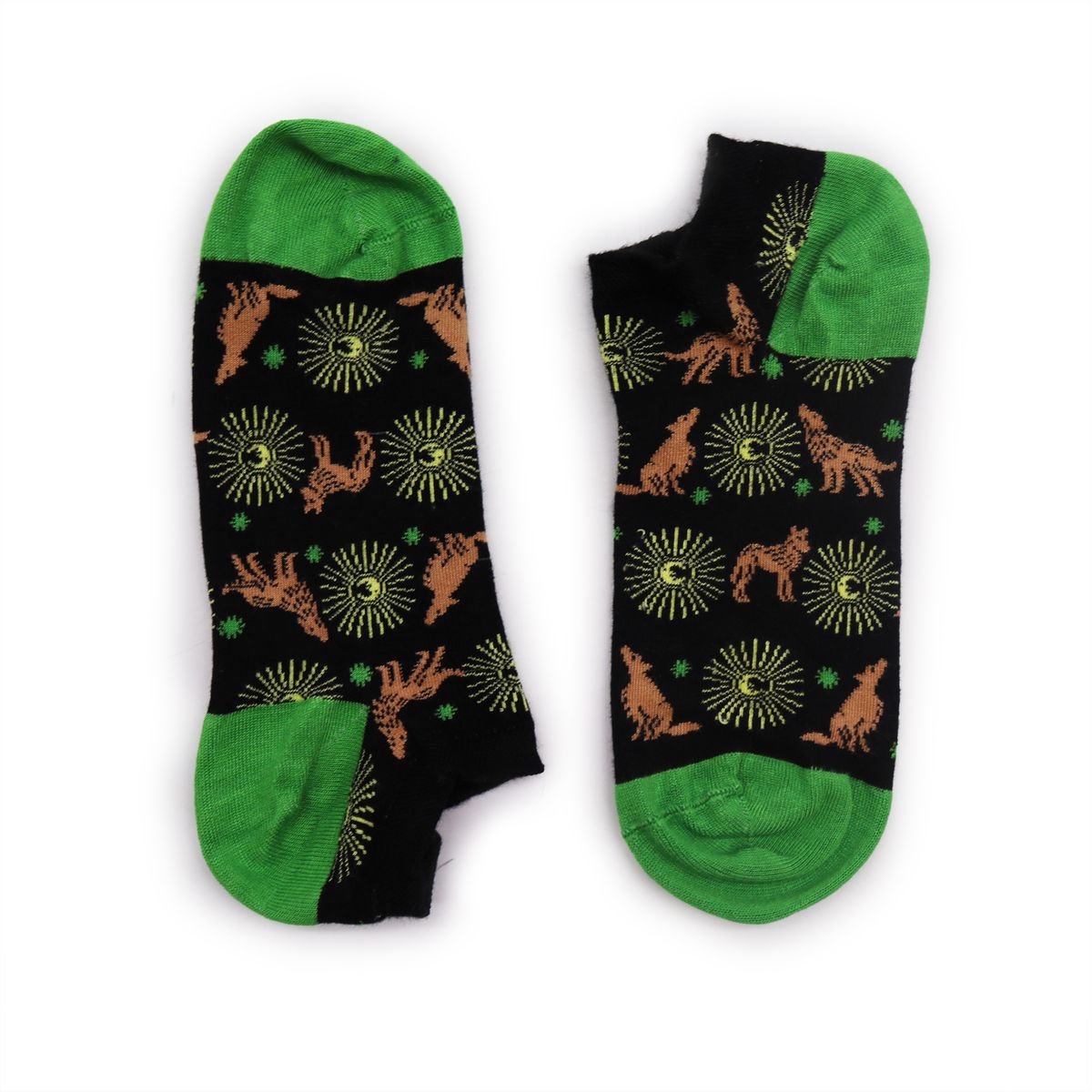 Hop Hare Low Bamboo Socks – Moonlight Wolves, S/M (3.5–6.5)