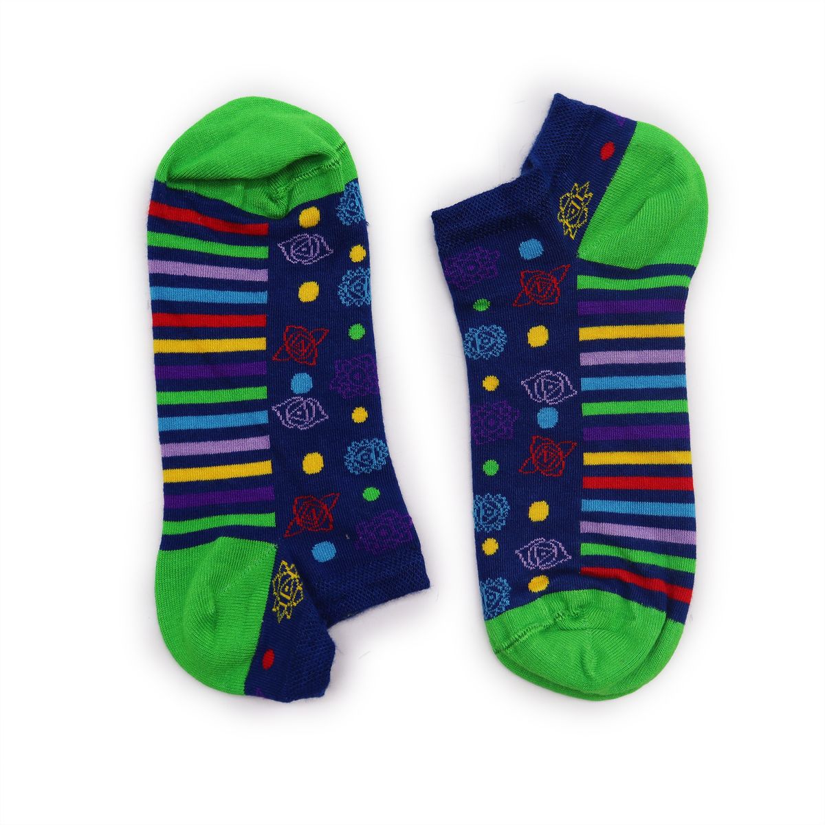 Hop Hare Low Bamboo Socks – 7 Chakra, S/M (3.5–6.5)