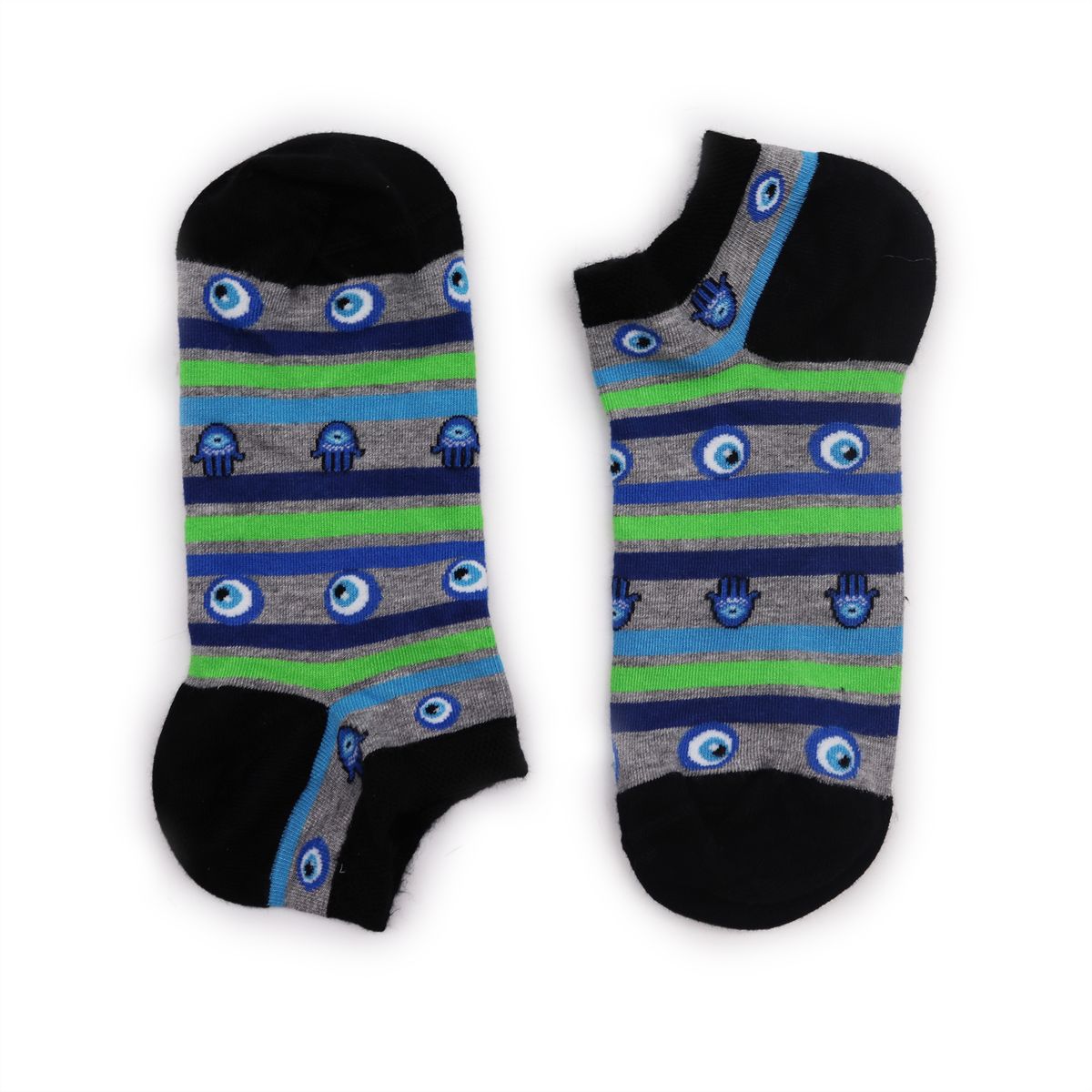 Hop Hare Low Bamboo Socks – Evil Eye & Hamsa, S/M (3.5–6.5)