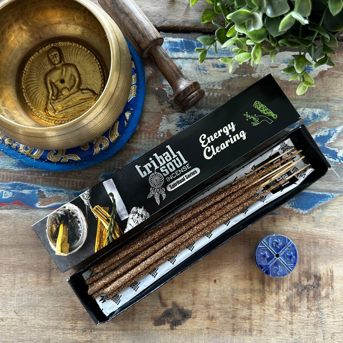 Tribal Soul Incense Sticks & Ceramic Holder – Energy Clearing