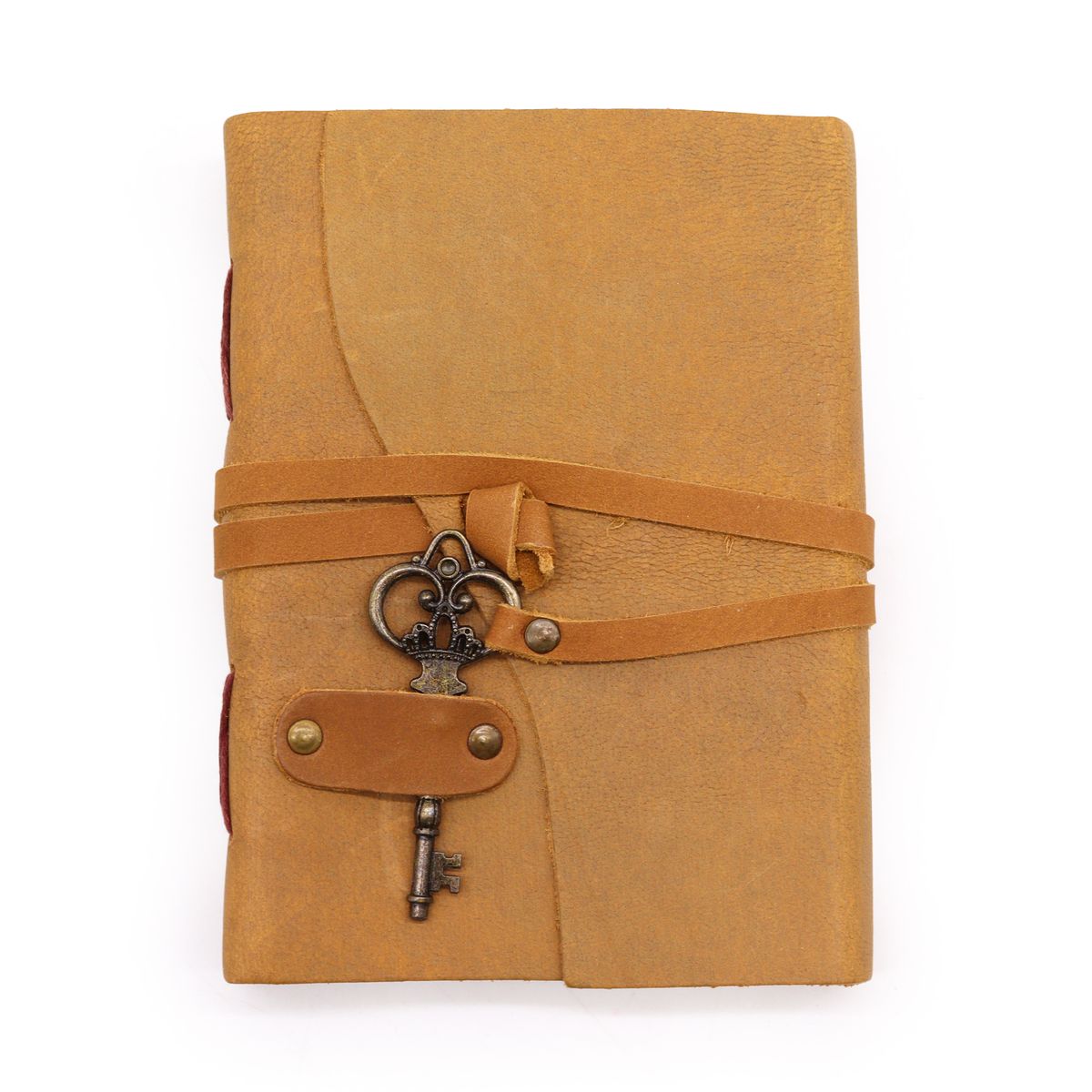 Oiled Tan Leather Journal with Key – 200 Pages, 13x18cm
