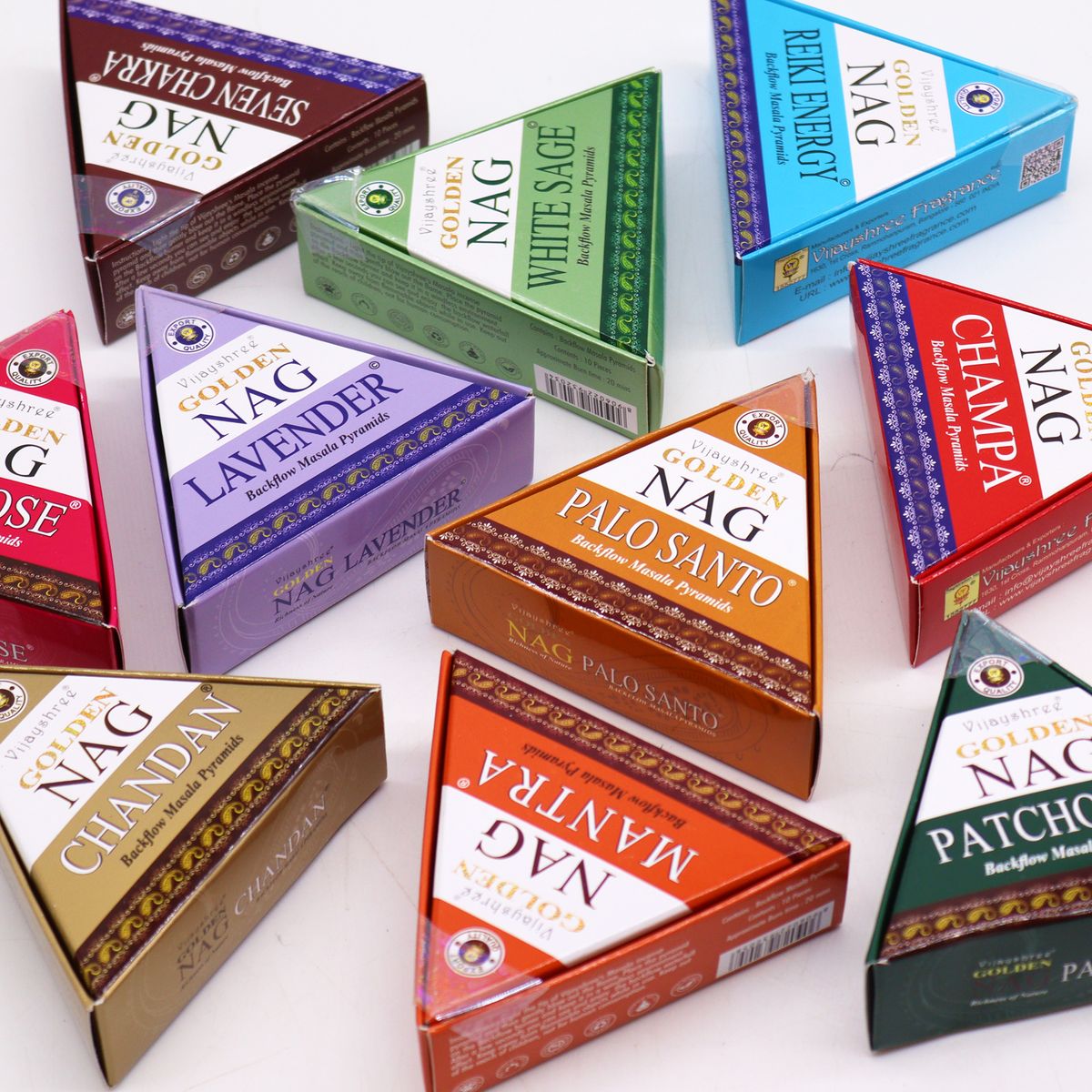Golden Nag Jumbo Backflow Incense Cones – Reiki Energy, 42g