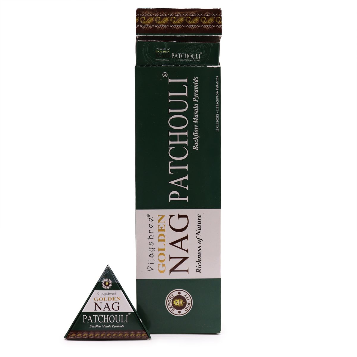 Golden Nag Jumbo Backflow Incense Cones – Patchouli, 42g