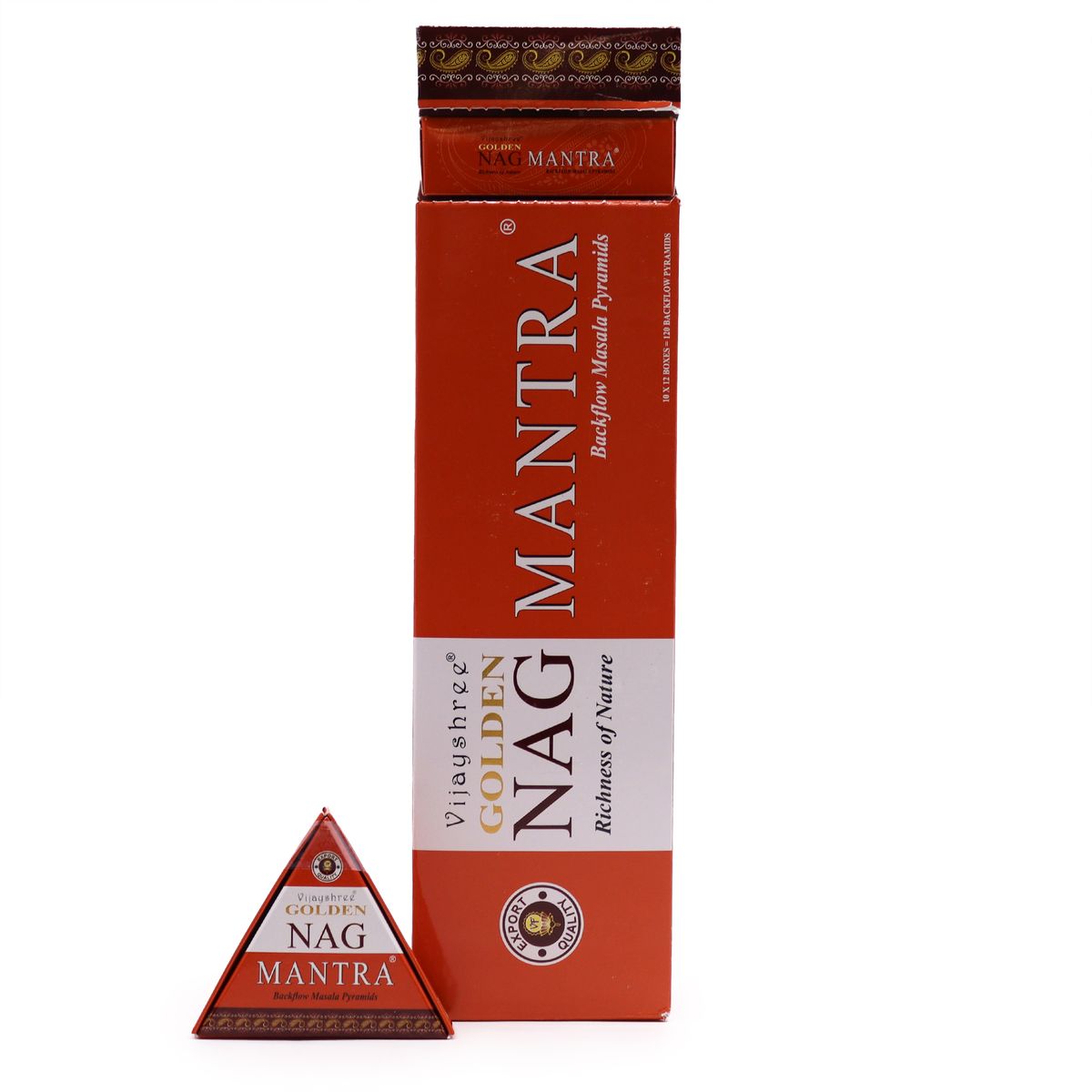 Golden Nag Jumbo Backflow Incense Cones – Mantra, 42g