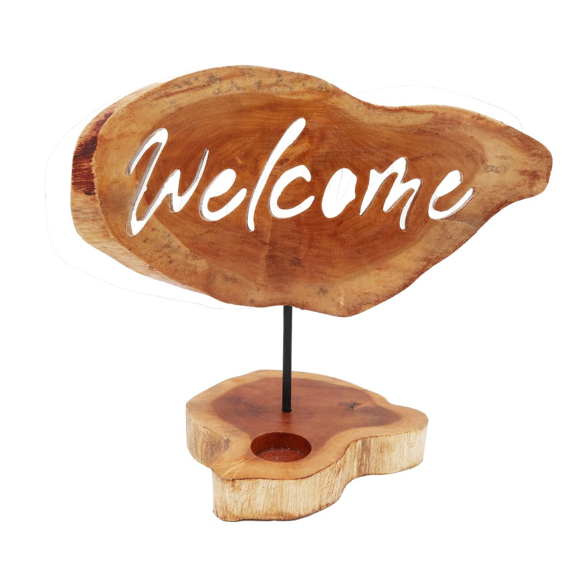 Wooden Candle Holder Sign – Welcome