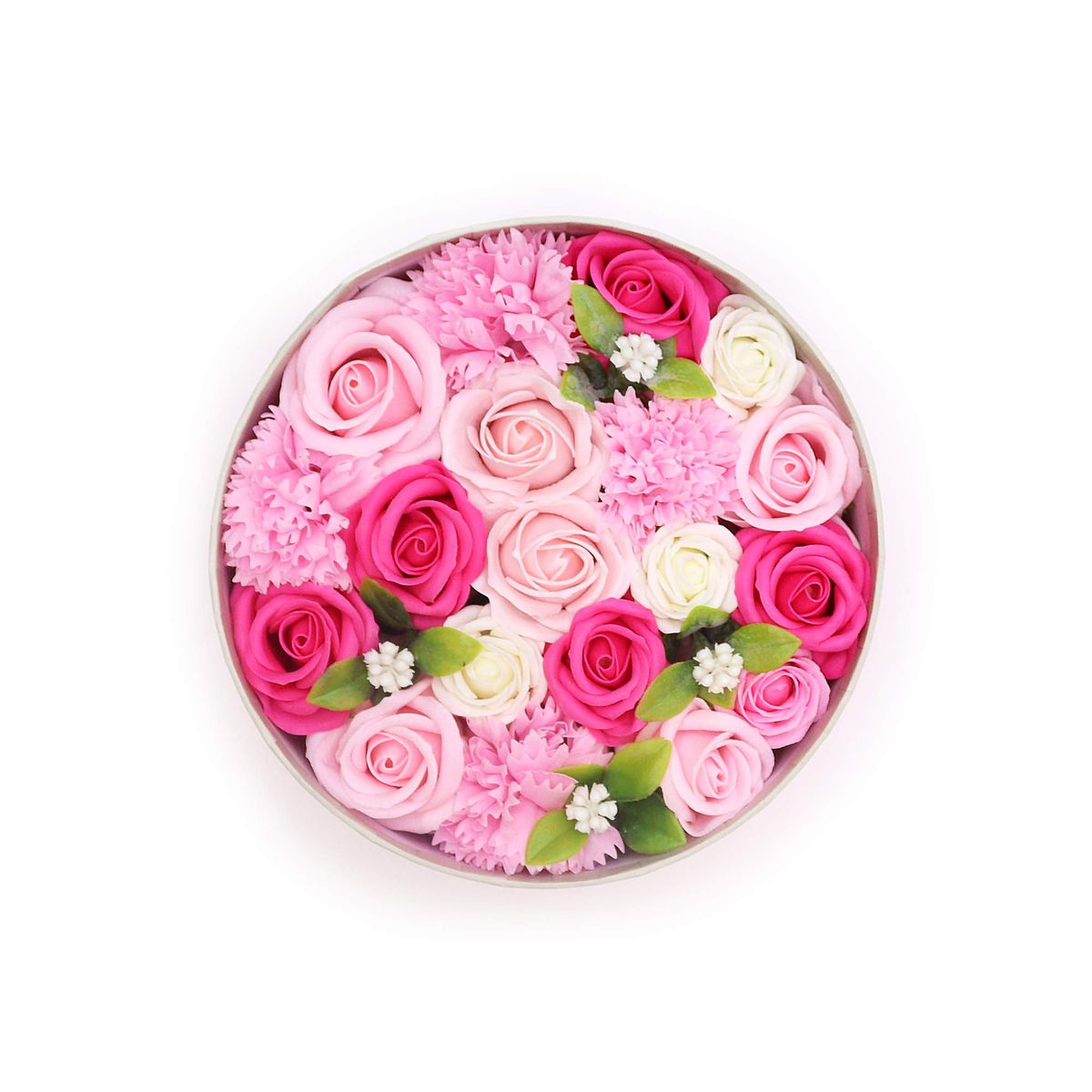 Soap Flower Round Box – Baby Blessings, Pinks