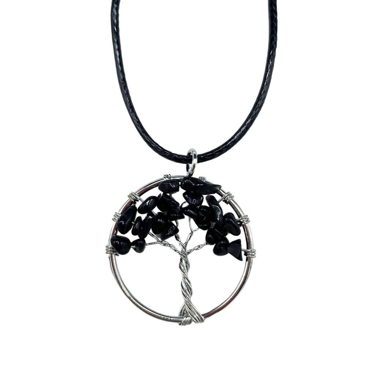 Tree of Life Pendant – Black Agate