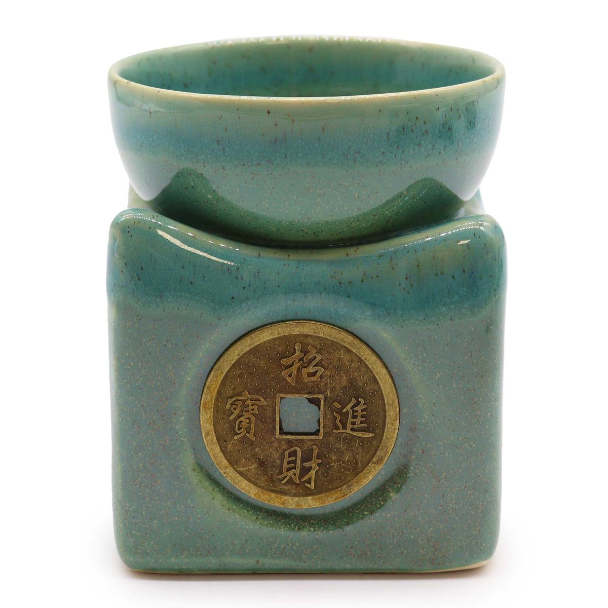 Lucky Coin Oil Burner – Large, Jade
