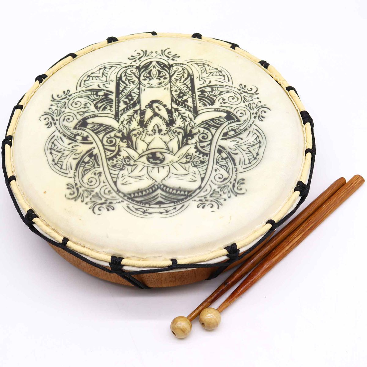 Hamsa Shamanic Drum with Two Sticks – 30cm
