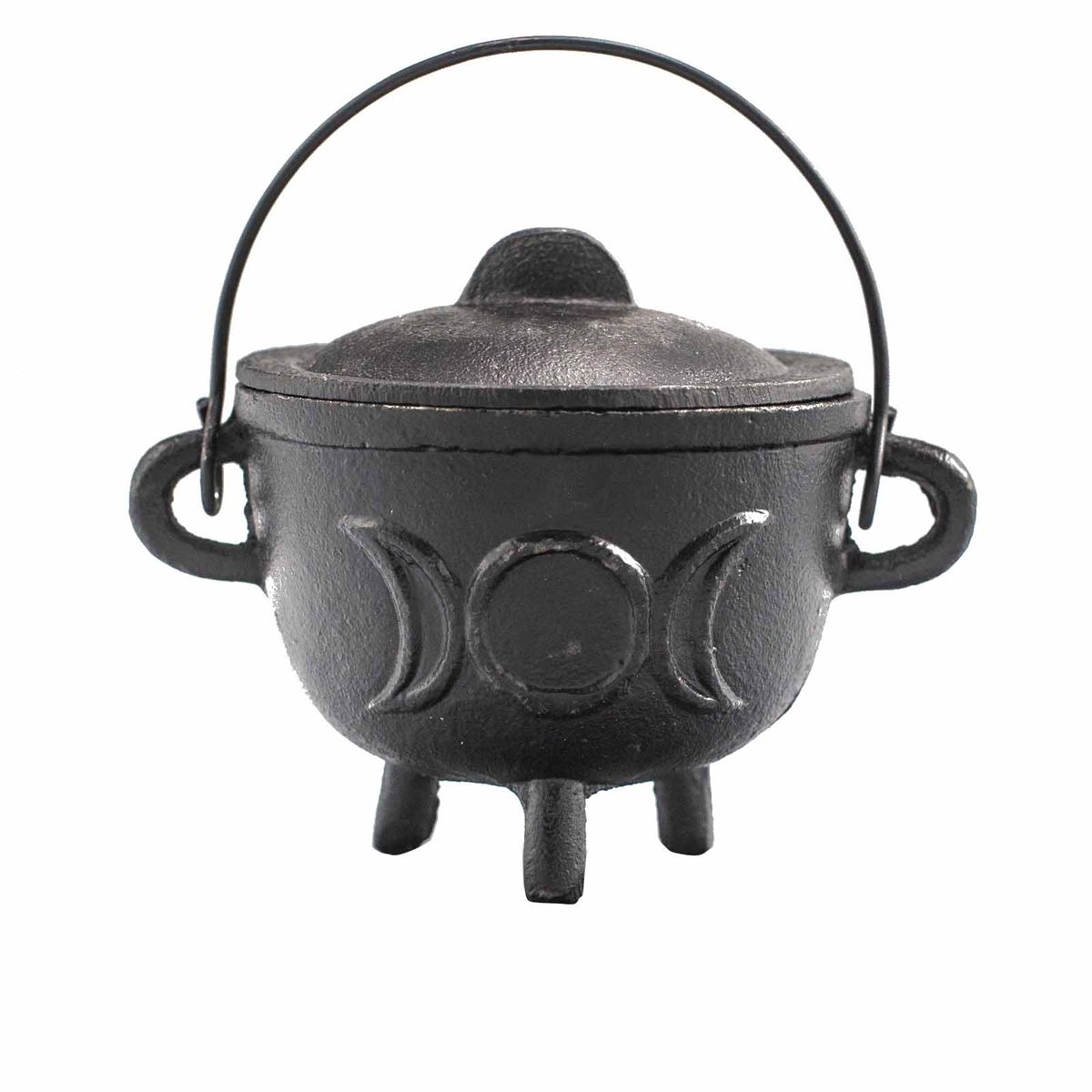 Cast Iron Cauldron with Triple Moon – 11 x 13cm