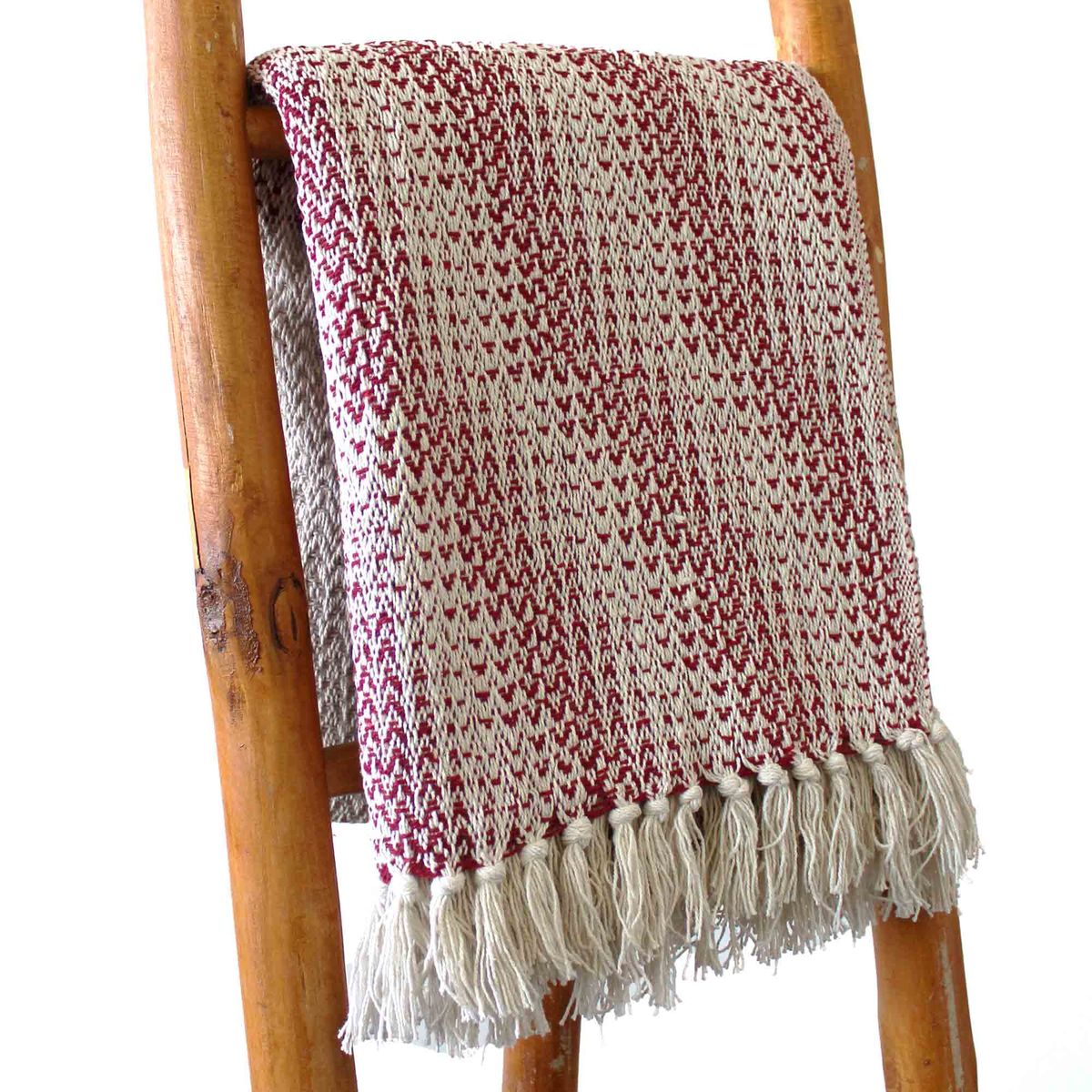 Boho Comfort Cotton Throw – Ruby Two Tone