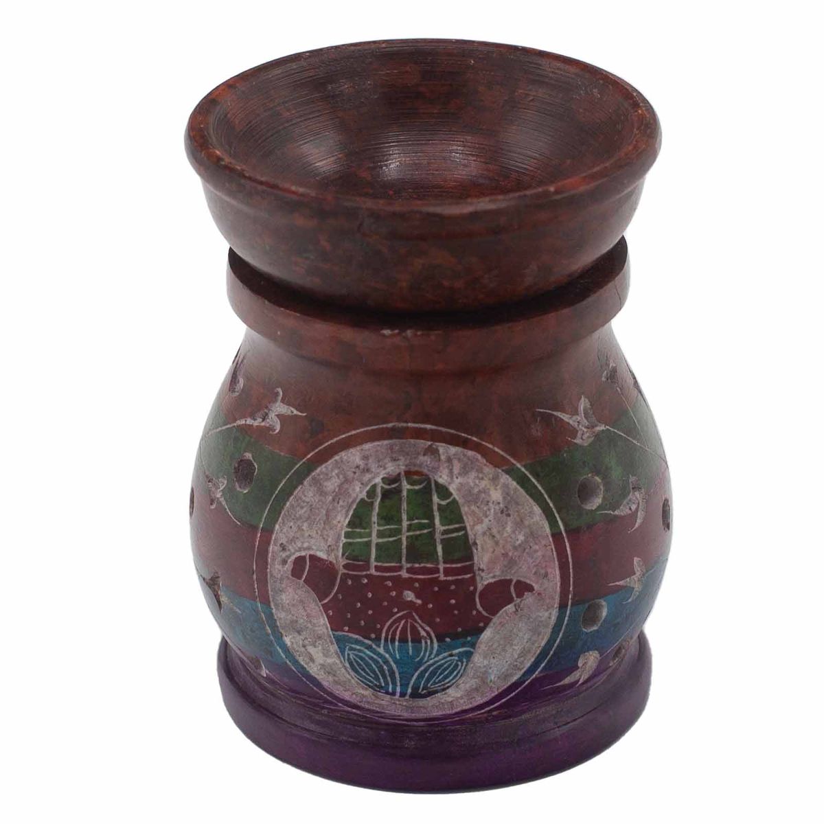 Hamsa Soapstone Oil Burner – Five Colours, 10cm