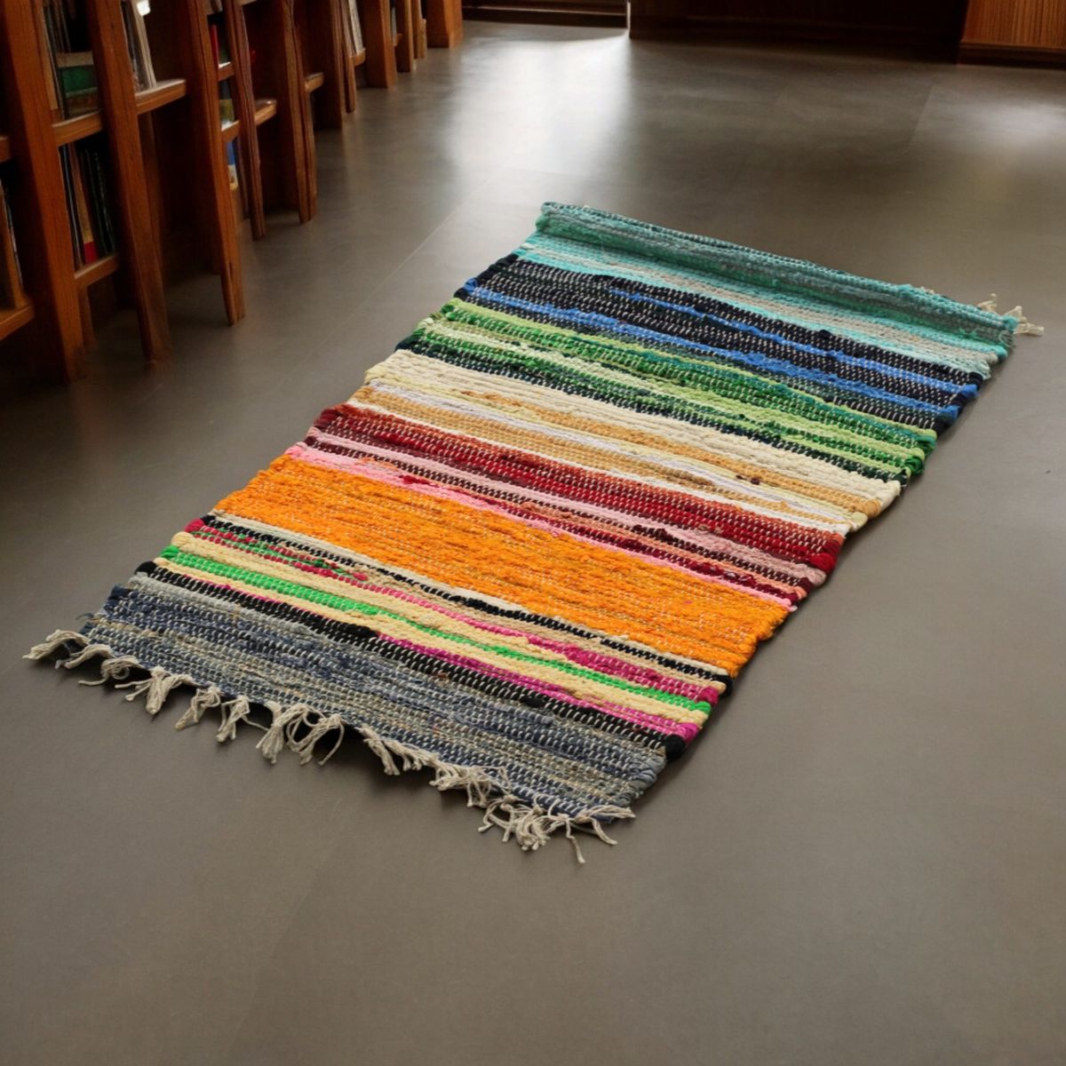 Small Rag Rug – Rainbow Colours, 50x90cm
