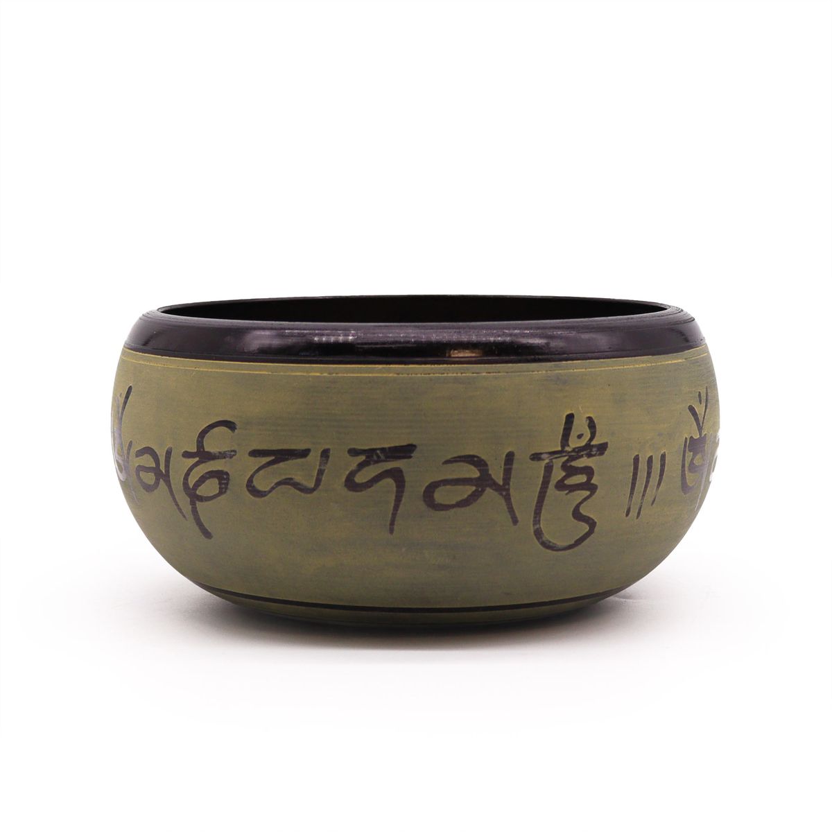 Earth Powder Singing Bowl – Mantra Five Buddha, 16cm