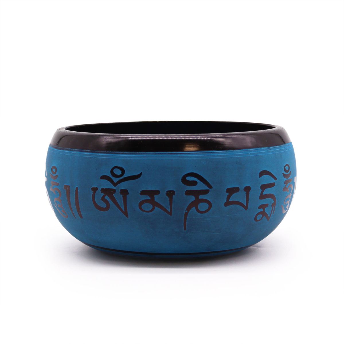 Earth Powder Singing Bowl – Blue Mantra Five Buddha, 16cm