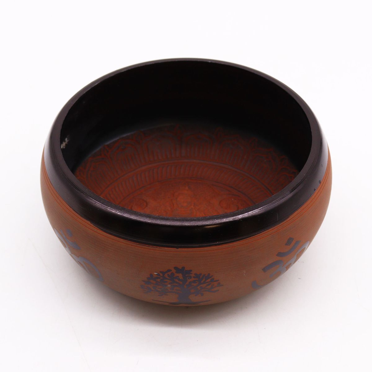 Earth Powder Singing Bowl – Clay Om Buddha, 16cm