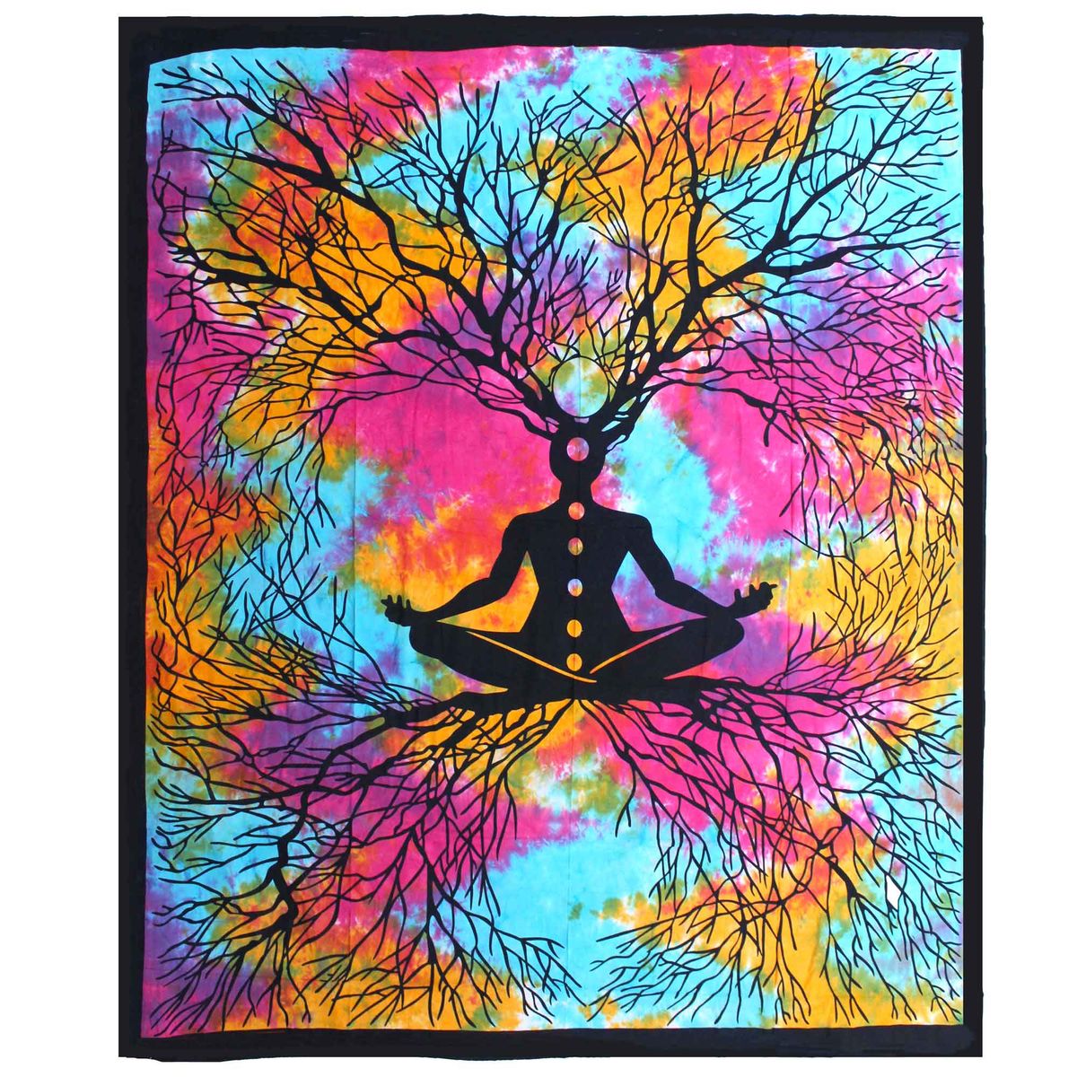 Double Cotton Bedspread & Wall Hanging – Yoga Tree