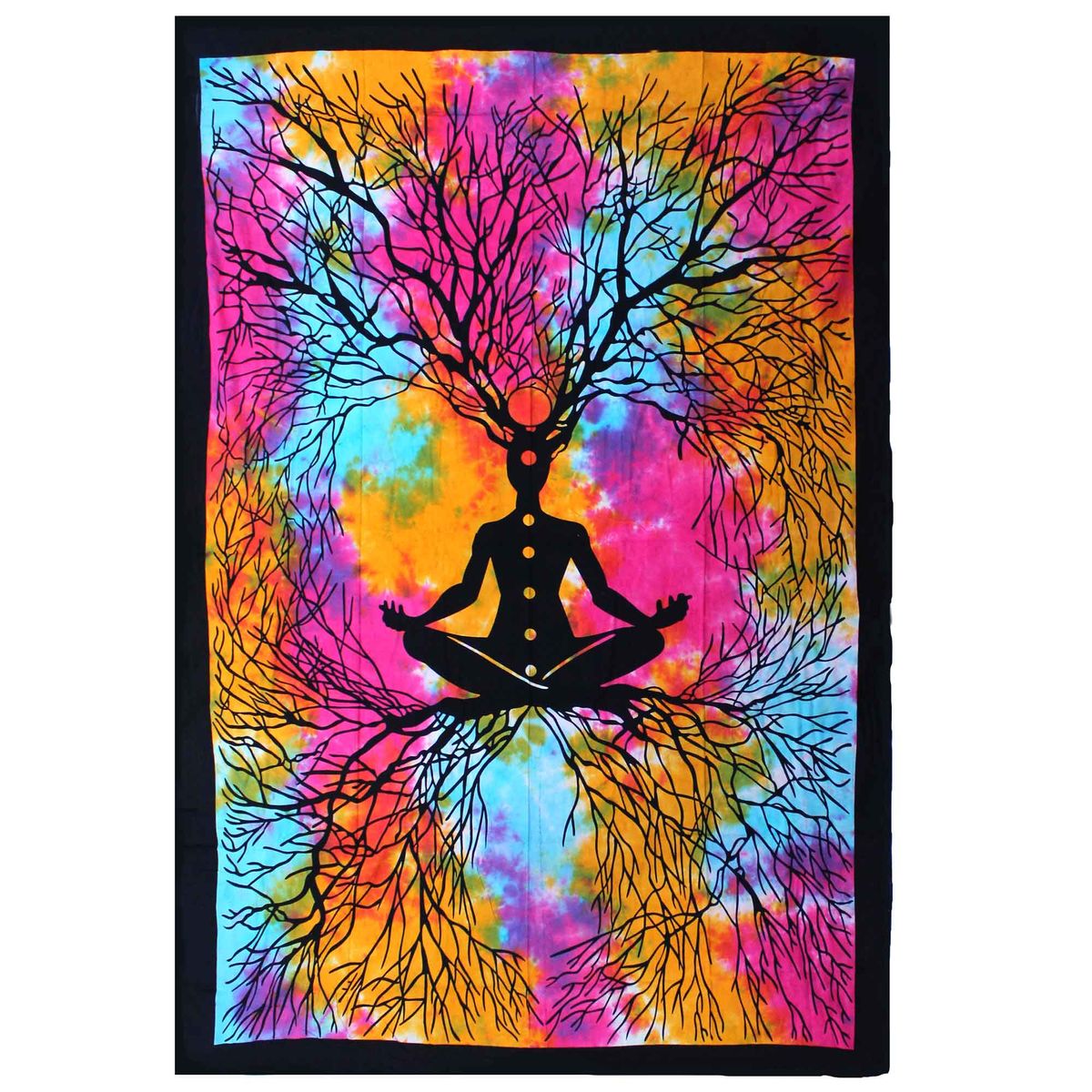 Single Cotton Bedspread & Wall Hanging – Yoga Tree