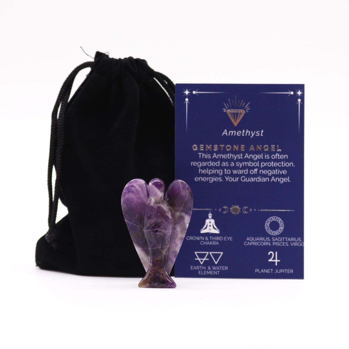 Hand Carved Amethyst Angel