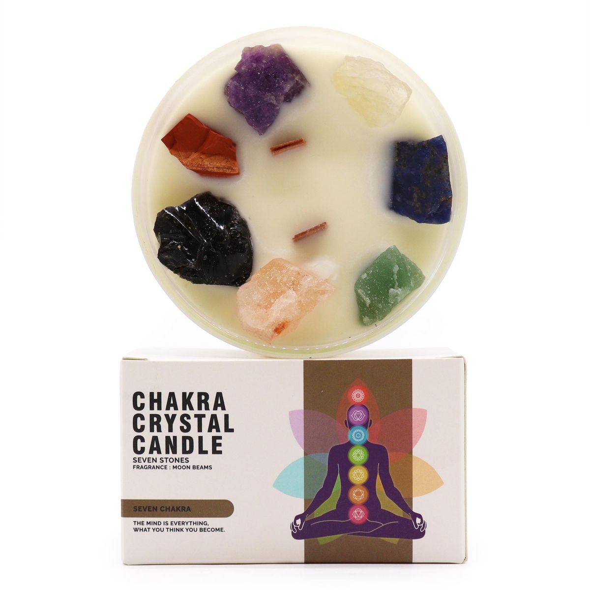 Chakra Crystal Candle – Seven Chakra, Large