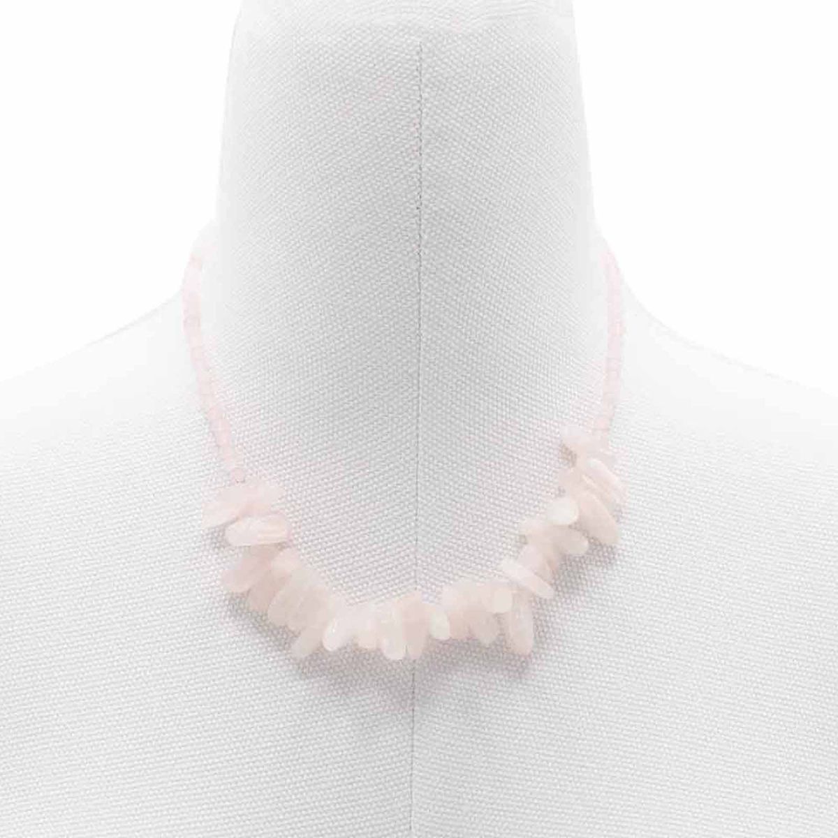 Longstone Gem Necklace – Rose Quartz