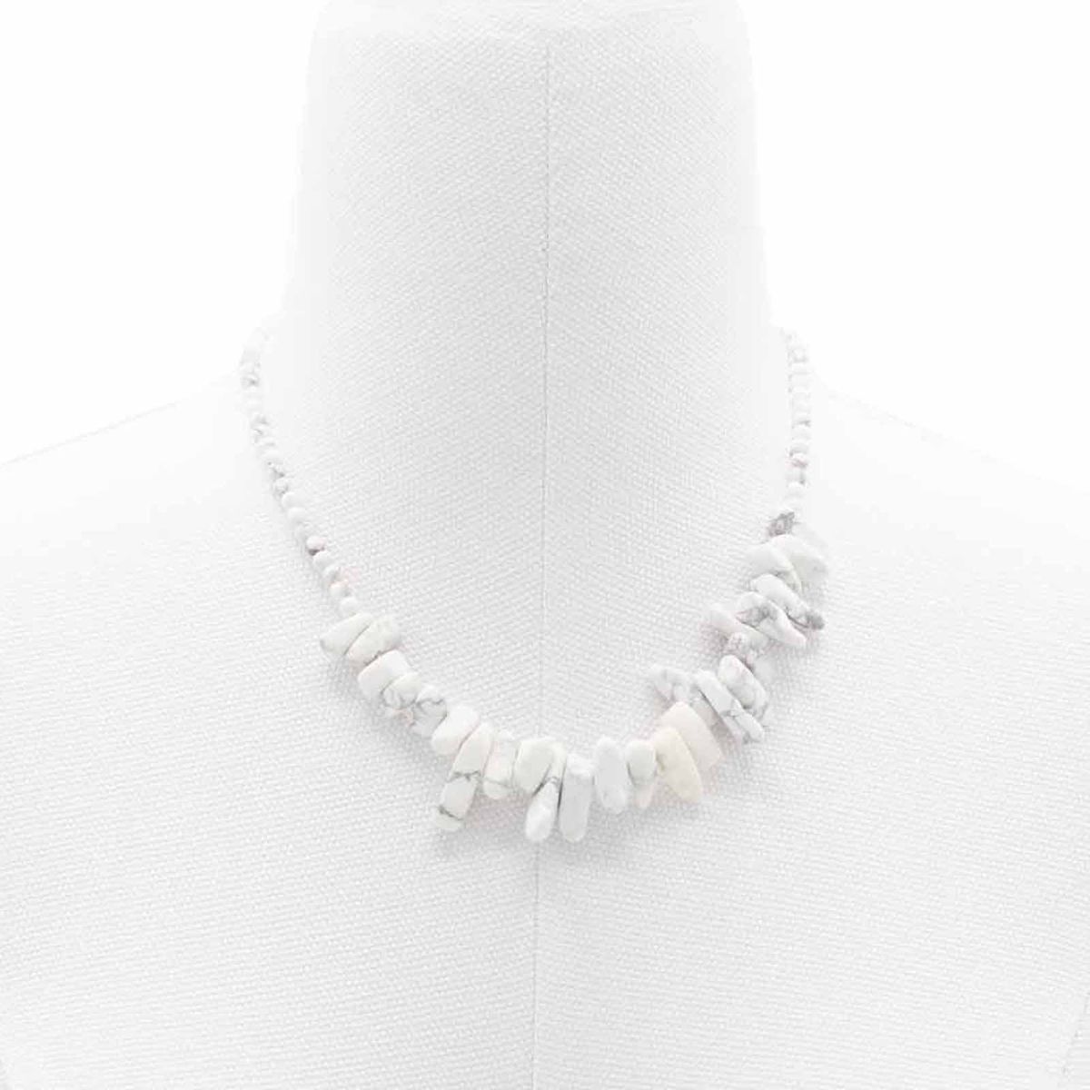 Longstone Gem Necklace – White Jasper