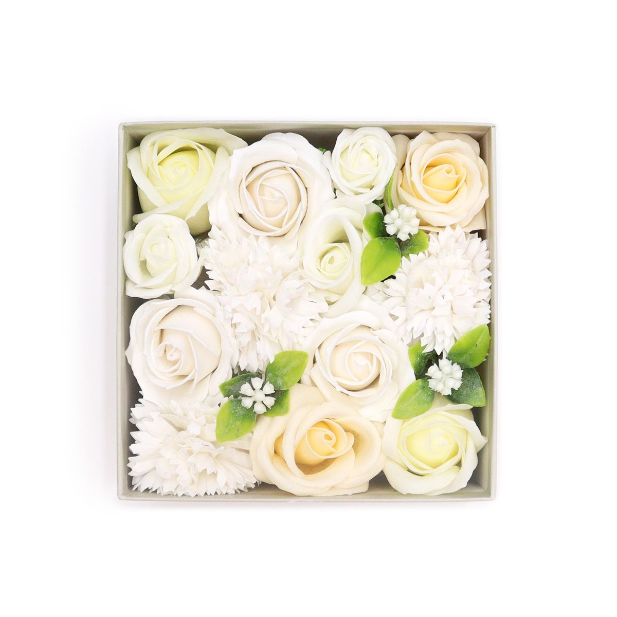 Soap Flower Square Box – Wedding Blessings, White & Ivory