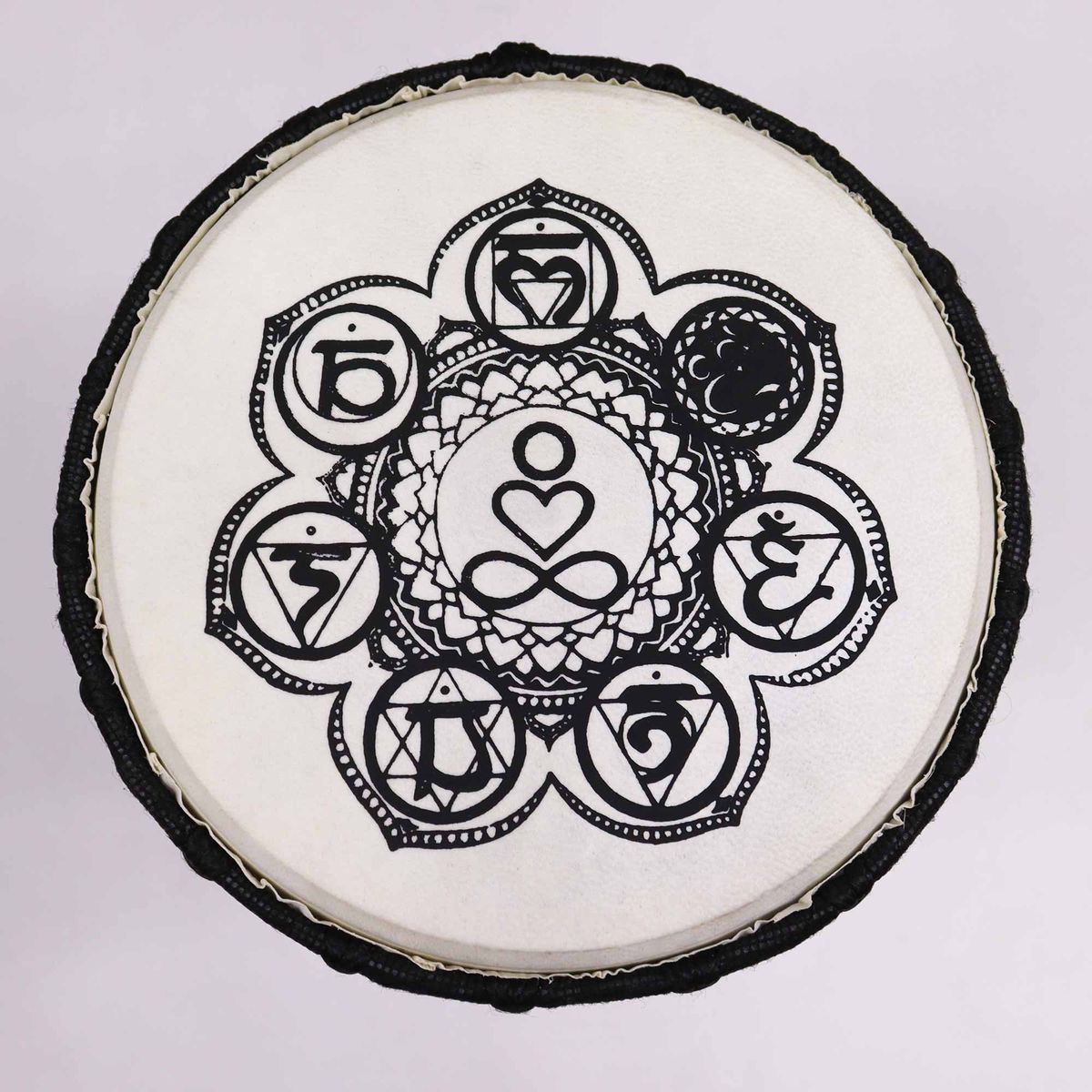 Chakra Wide Top Djembe Drum – 17cm