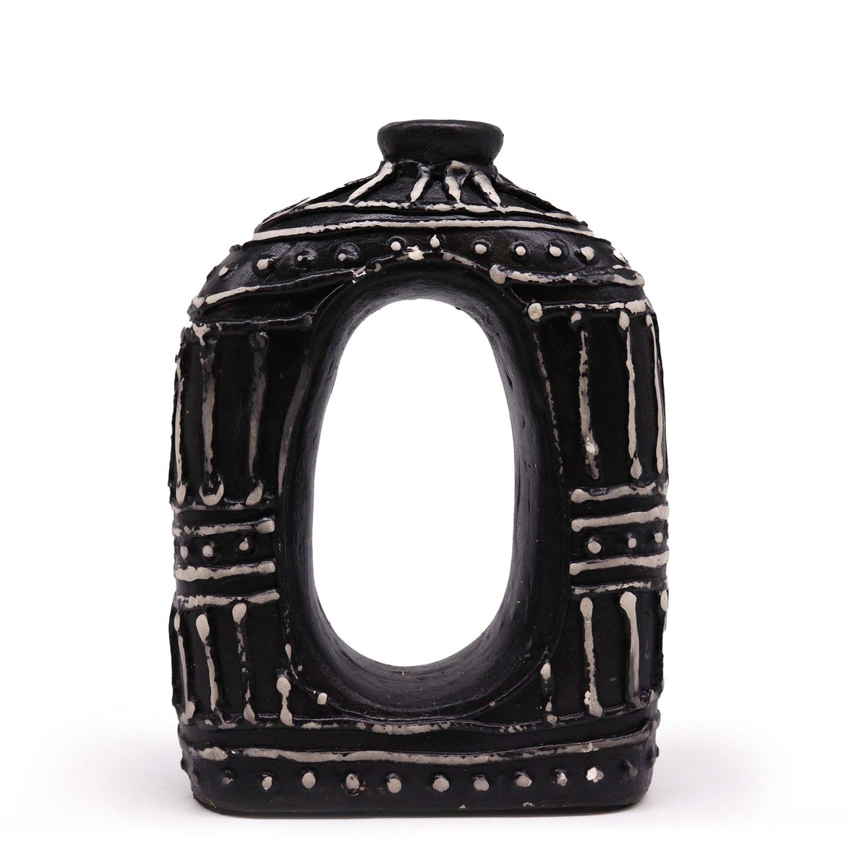 Oval Donut Shaped Vase – Chocolate, 23cm