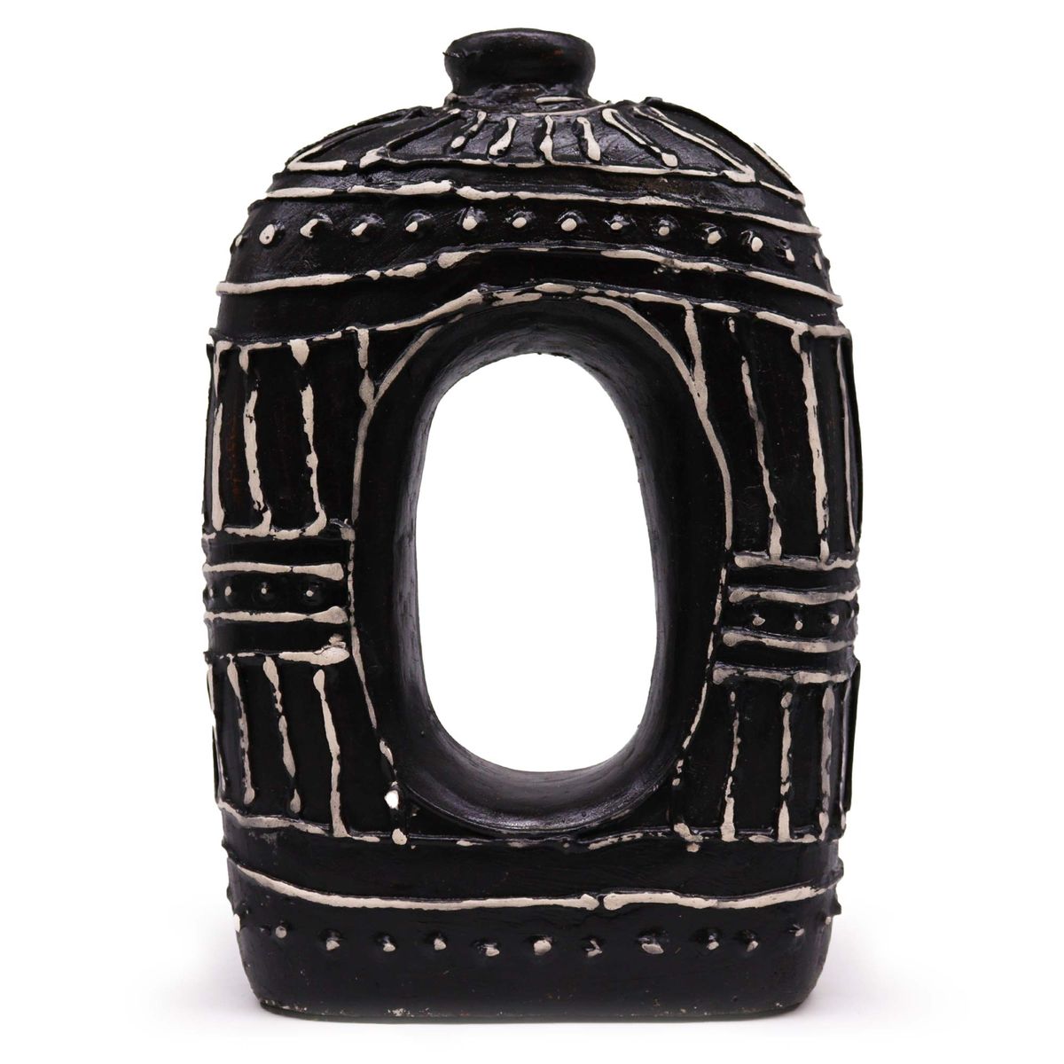 Oval Donut Shaped Vase – Chocolate, 30cm
