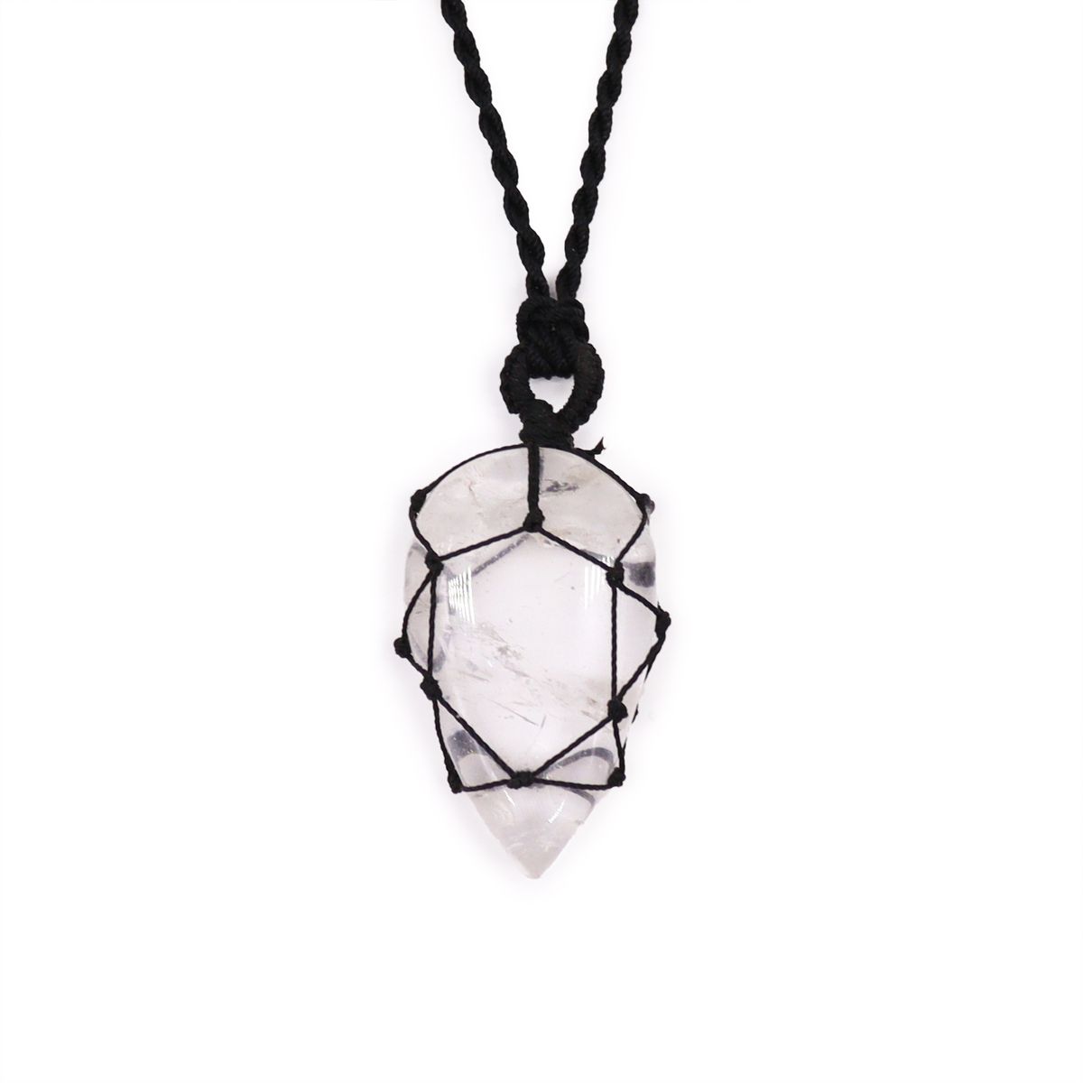 Laced Gemstone Teardrop Pendant – Rock Quartz