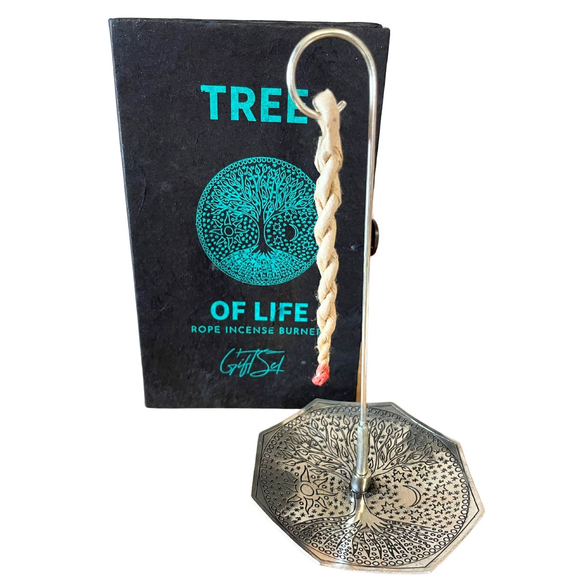 Rope Incense & Silver Plated Holder Set – Tree of Life